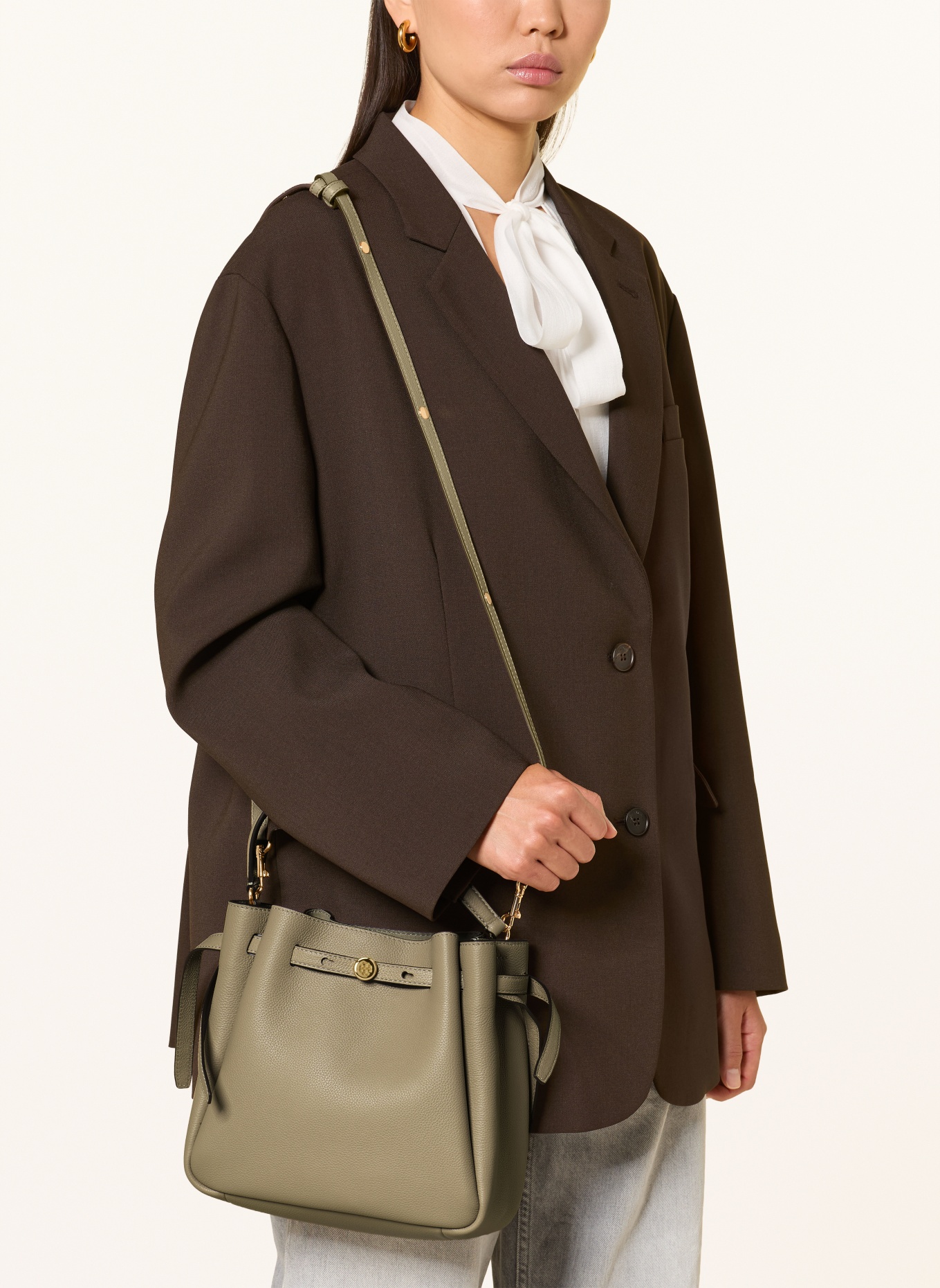 TORY BURCH Pouch bag ROMY: TAUPE / GOLD