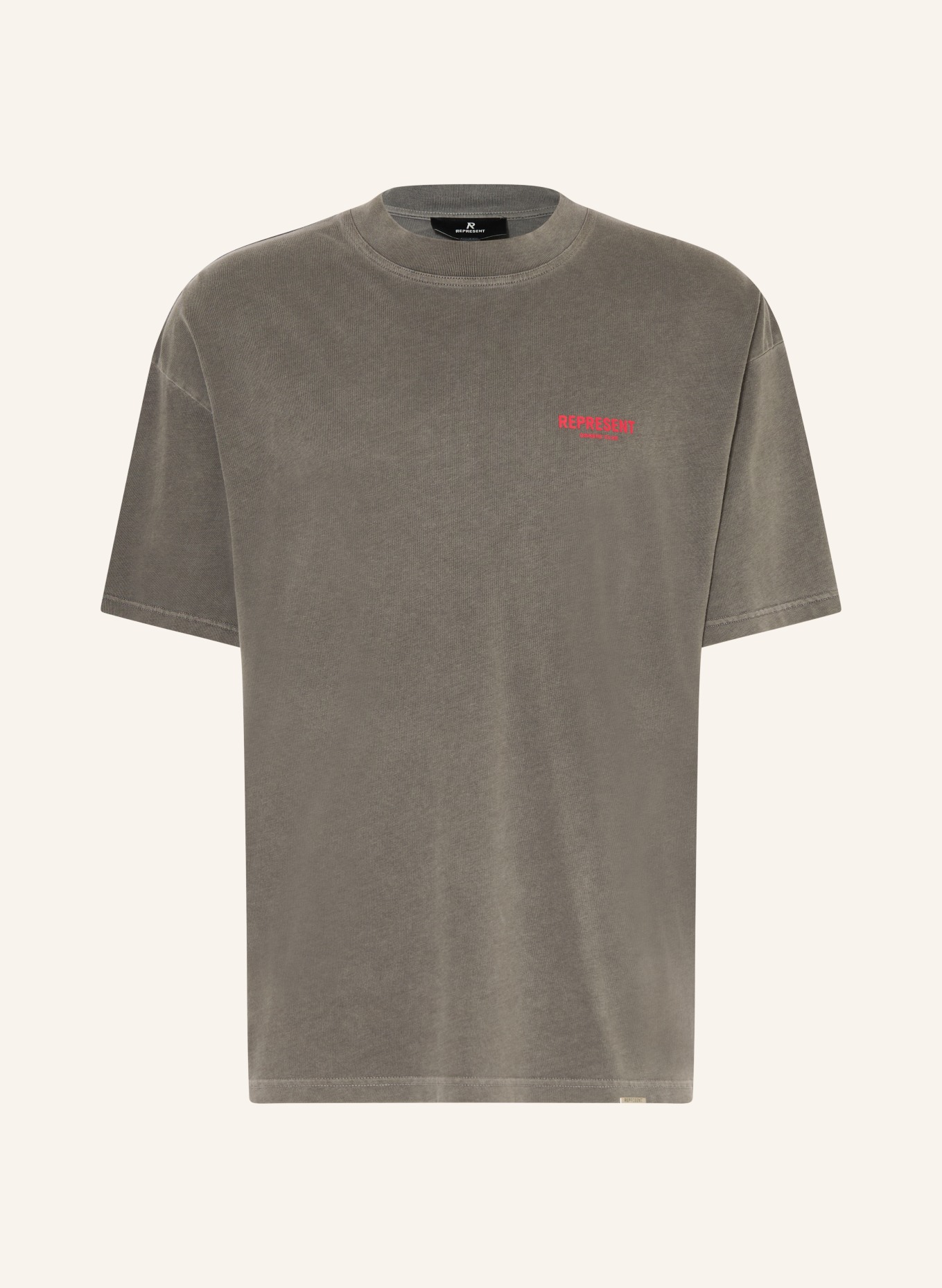 REPRESENT T-shirt: GRIJS / ROOD
