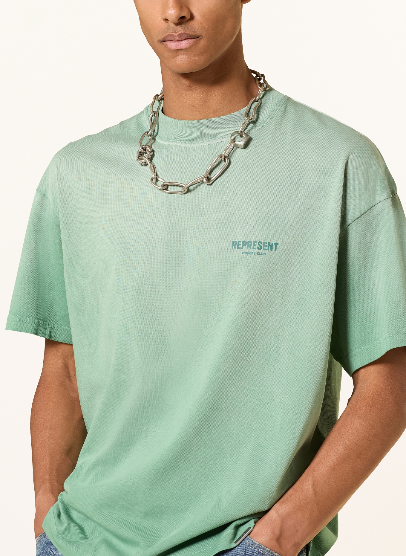 REPRESENT T-shirt: LIGHT GREEN / GREEN