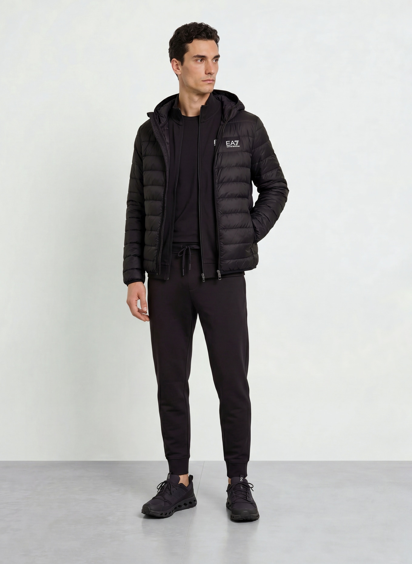 EA7 EMPORIO ARMANI Lightweight-Daunenjacke CORE IDENTITY: SCHWARZ