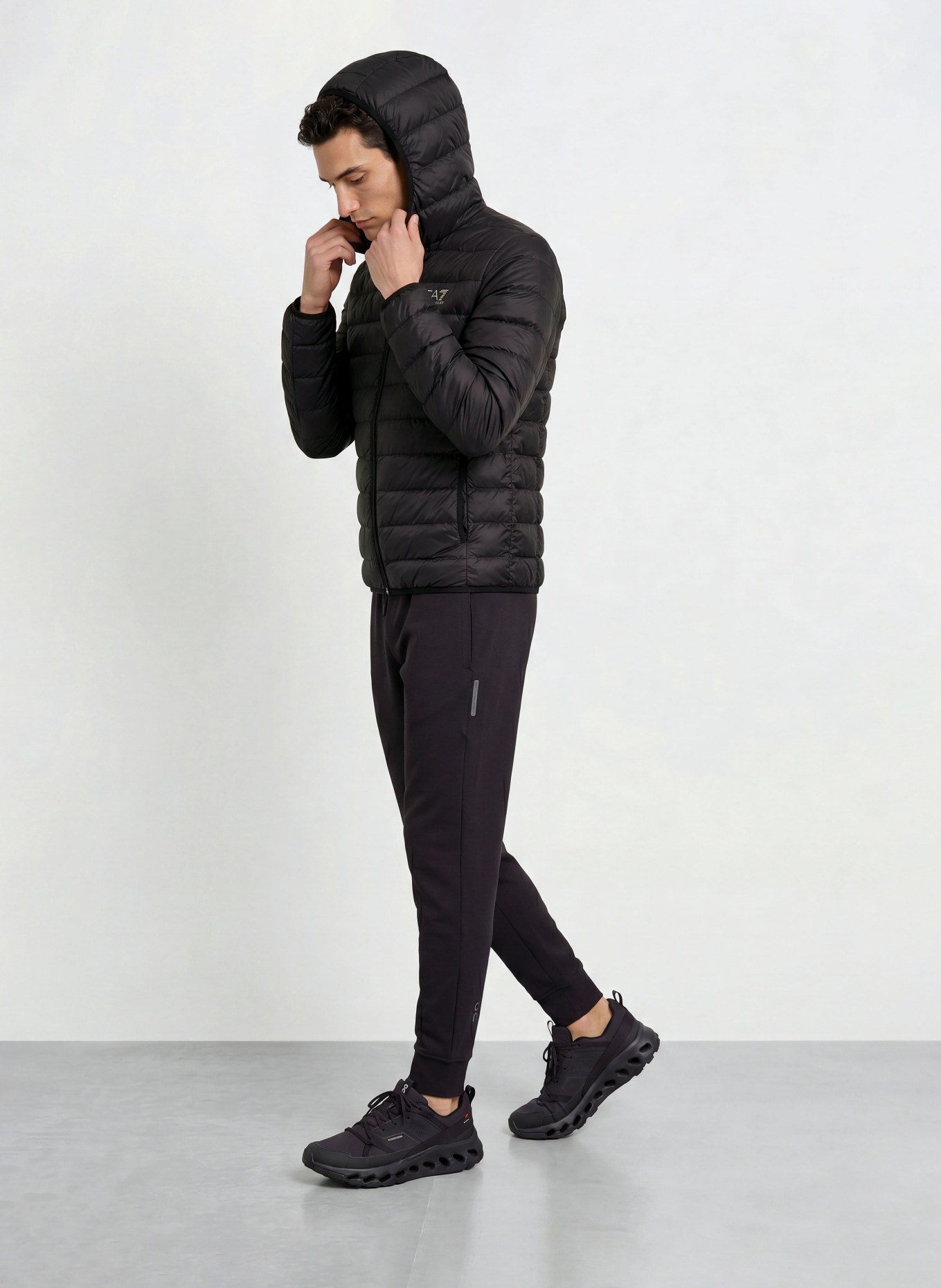 EA7 EMPORIO ARMANI Lightweight-Daunenjacke CORE IDENTITY: SCHWARZ