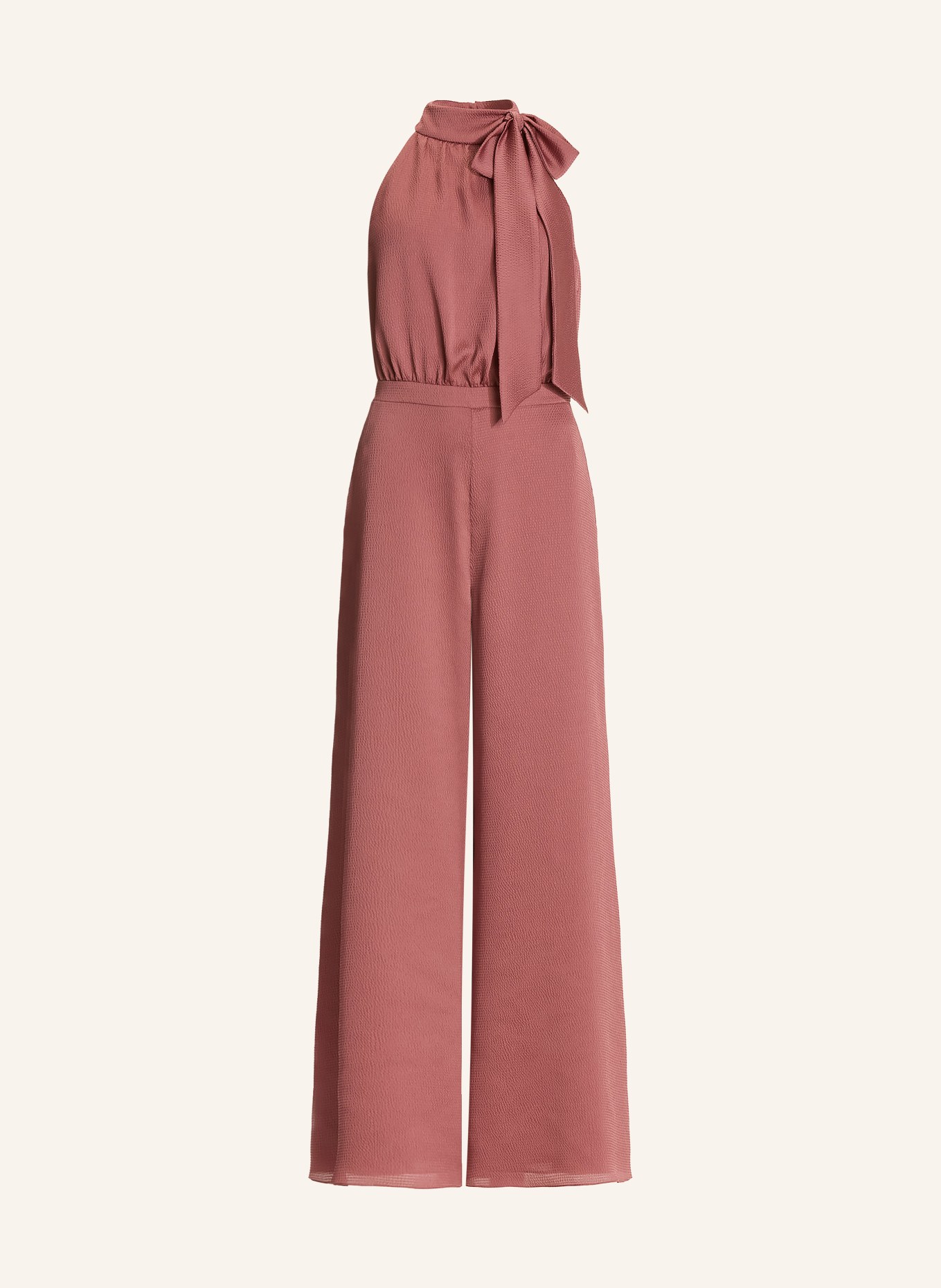 SWING Jumpsuit van satijn met strik: VIEUX ROSE