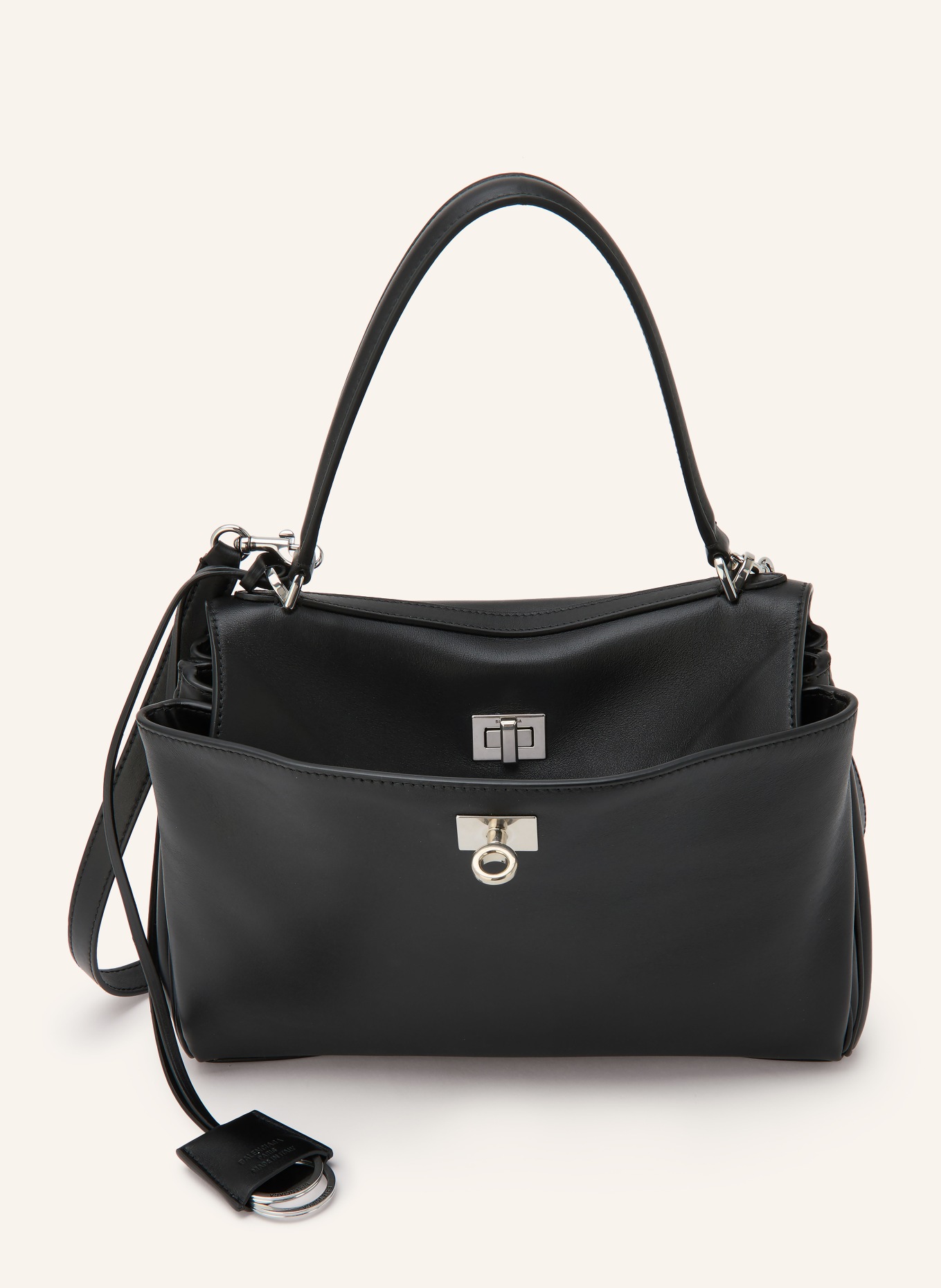 BALENCIAGA Schultertasche: SCHWARZ / SILBER