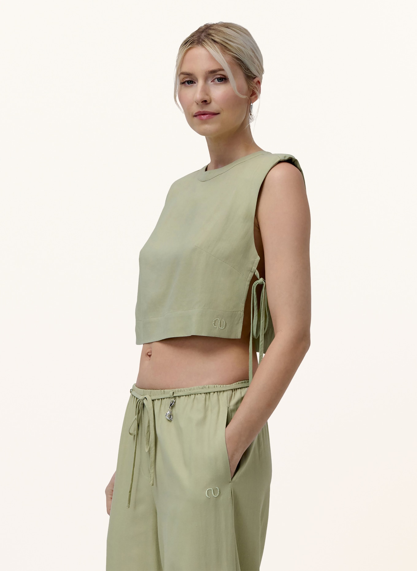 LeGer Studio Blouse top HANKE with linen: LIGHT GREEN