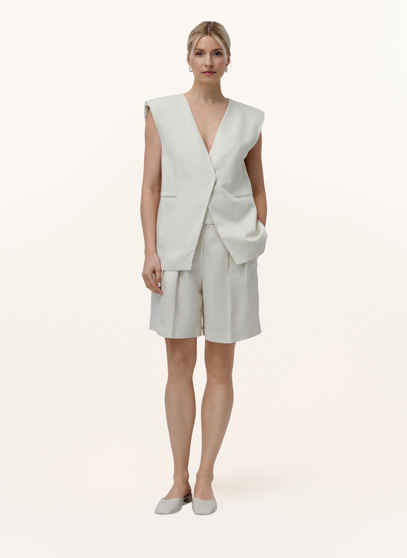 LeGer Studio Blazer vest FREJ met linnen: CRÈME