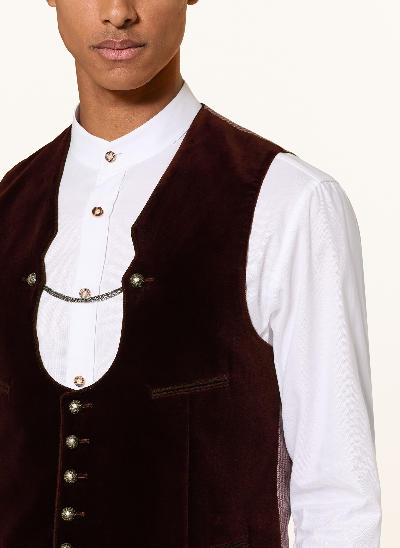 Johann & Johanna Traditional velvet vest: DARK RED / BROWN