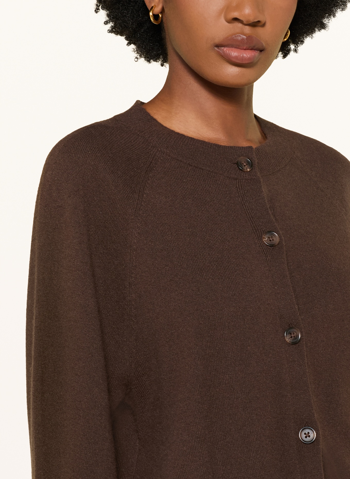 MRS & HUGS Cashmere cardigan: DARK BROWN