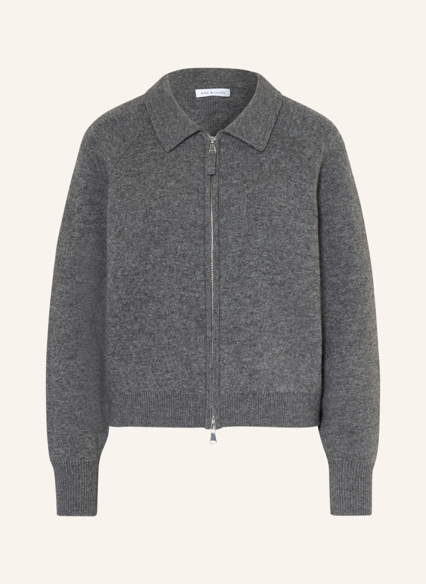 MRS & HUGS Strickjacke mit Cashmere: GRAU