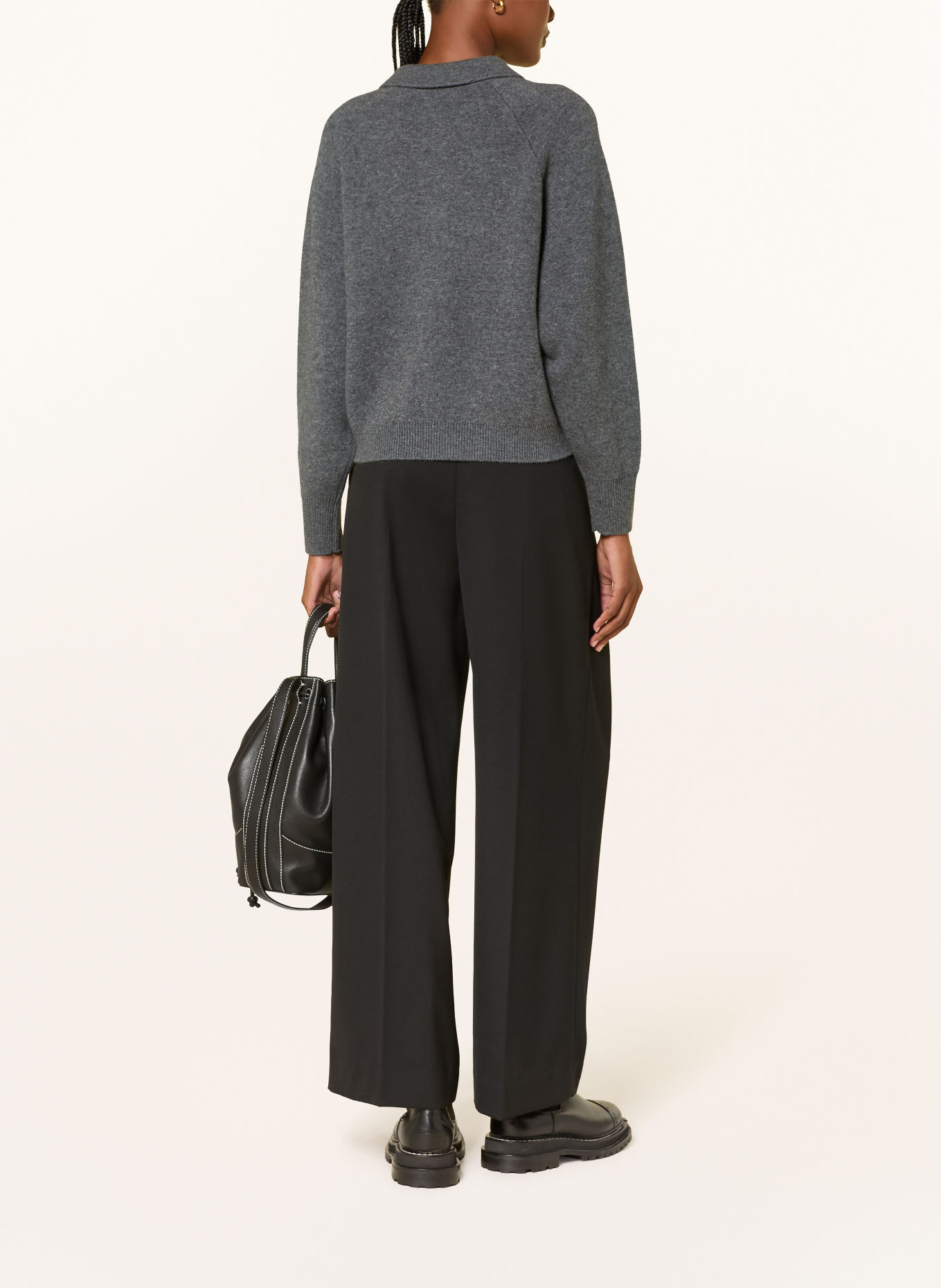 MRS & HUGS Strickjacke mit Cashmere: GRAU