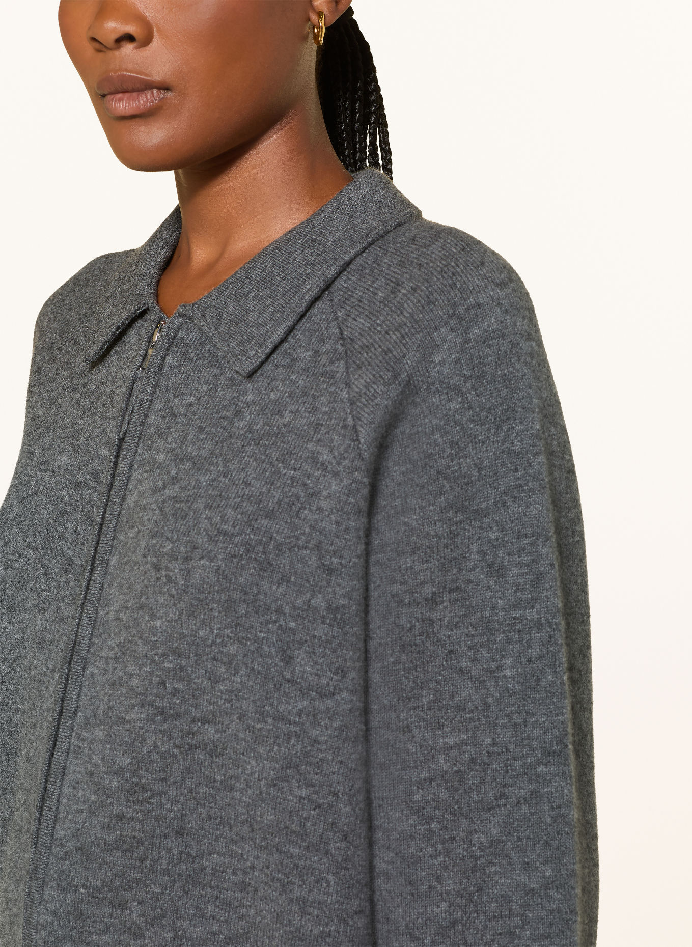 MRS & HUGS Strickjacke mit Cashmere: GRAU