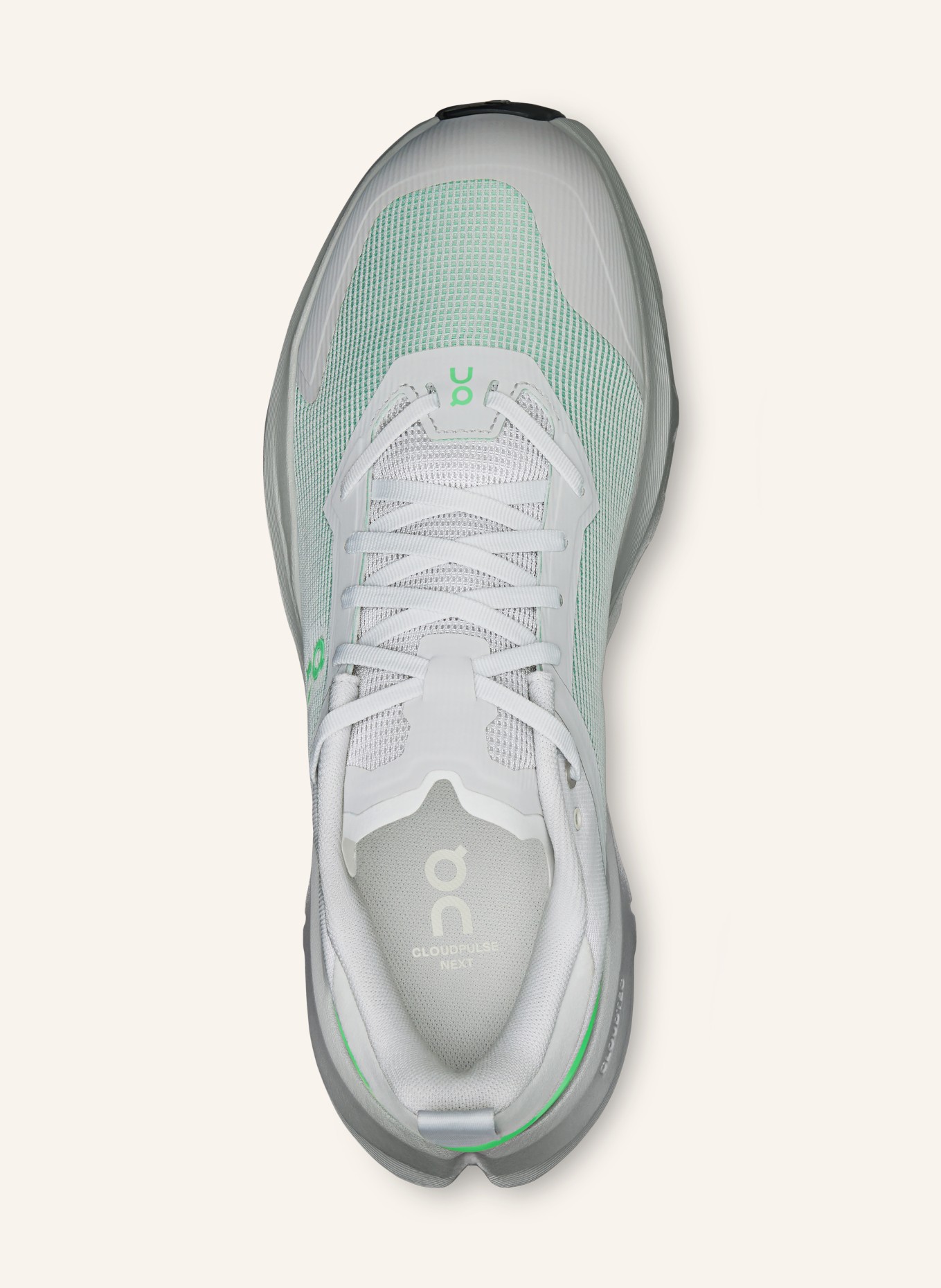 On CLOUDPULSE NEXT fitness shoes: LIGHT GRAY / NEON GREEN