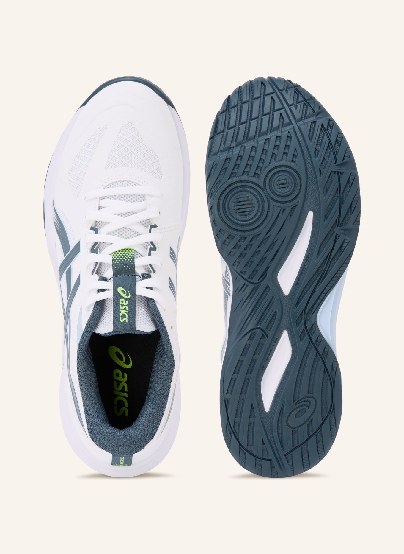 ASICS Chaussures d'intérieur GEL-TACTIC 13: BLANC / BLEU GRIS