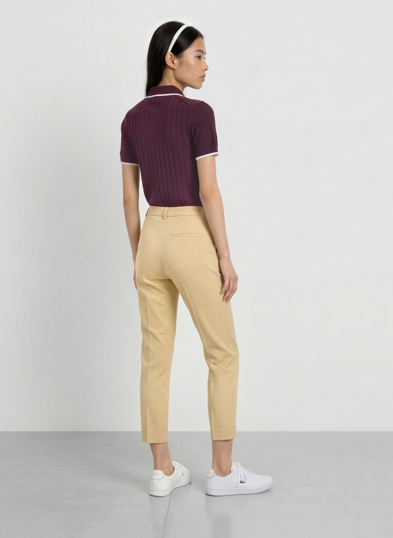 LACOSTE Functioneel poloshirt: DONKERROOD / WIT