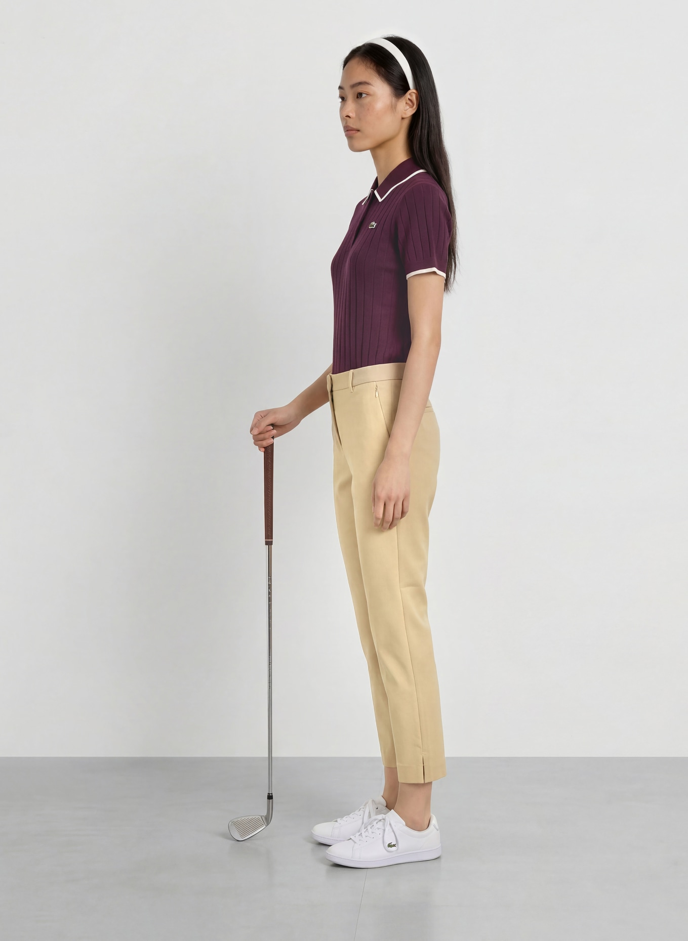 LACOSTE Functioneel poloshirt: DONKERROOD / WIT