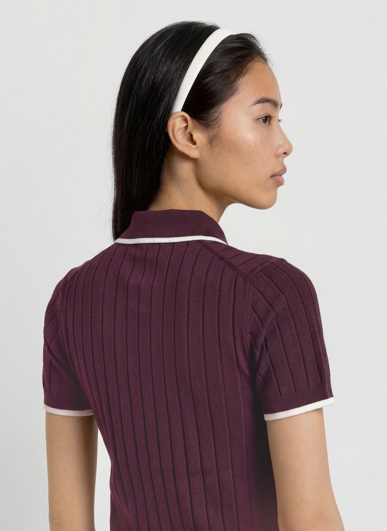LACOSTE Functioneel poloshirt: DONKERROOD / WIT