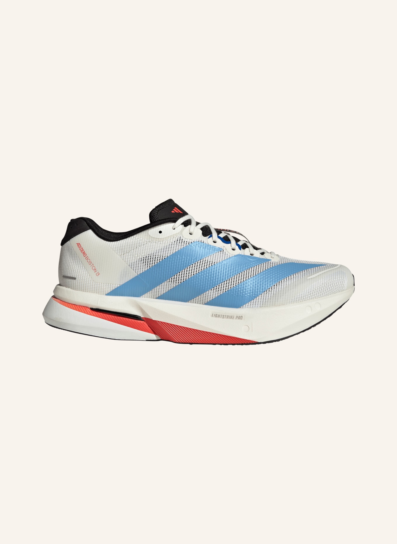 adidas ADIZERO BOSTON 13 running shoes: WHITE / LIGHT BLUE