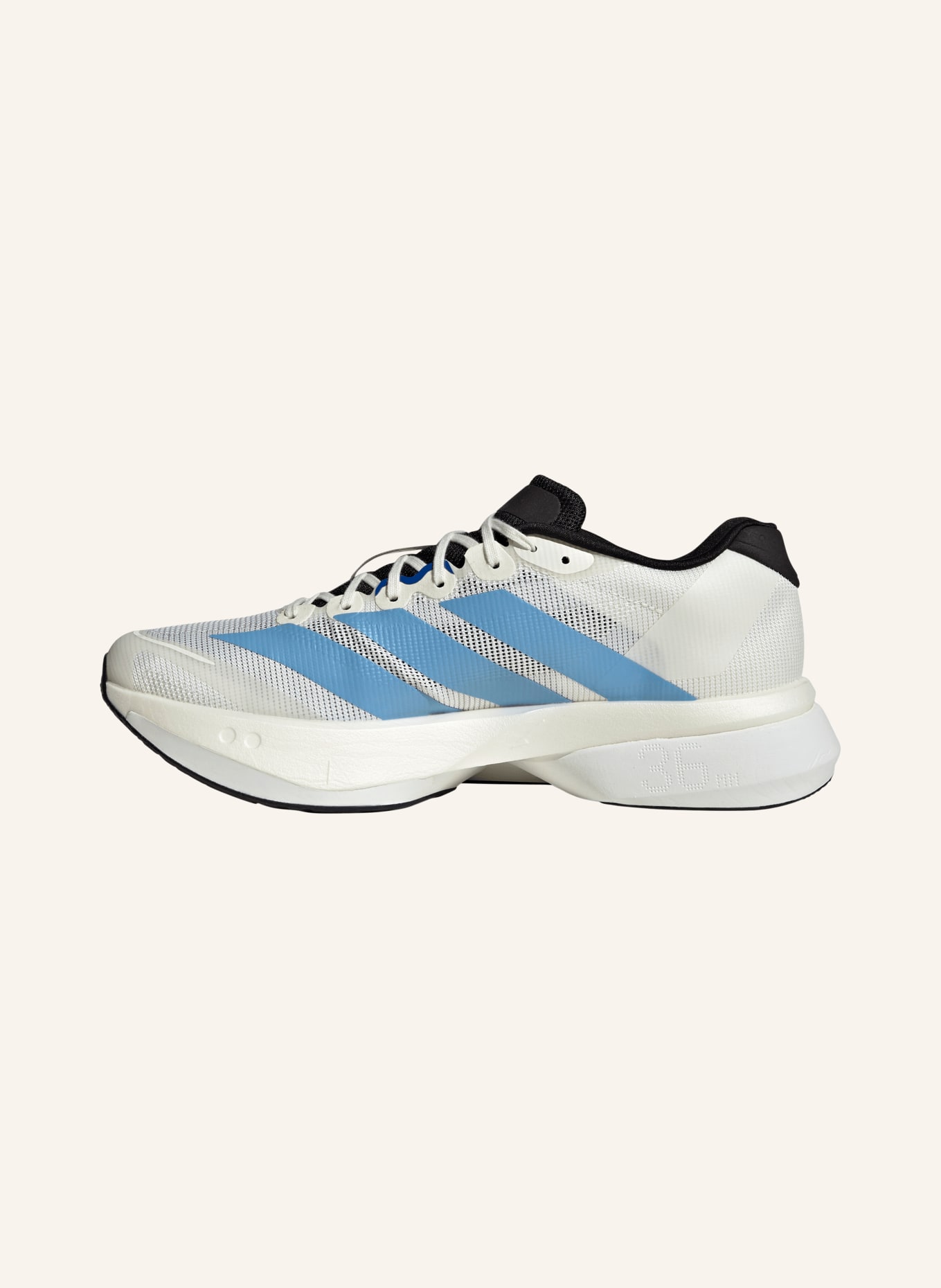 adidas ADIZERO BOSTON 13 running shoes: WHITE / LIGHT BLUE