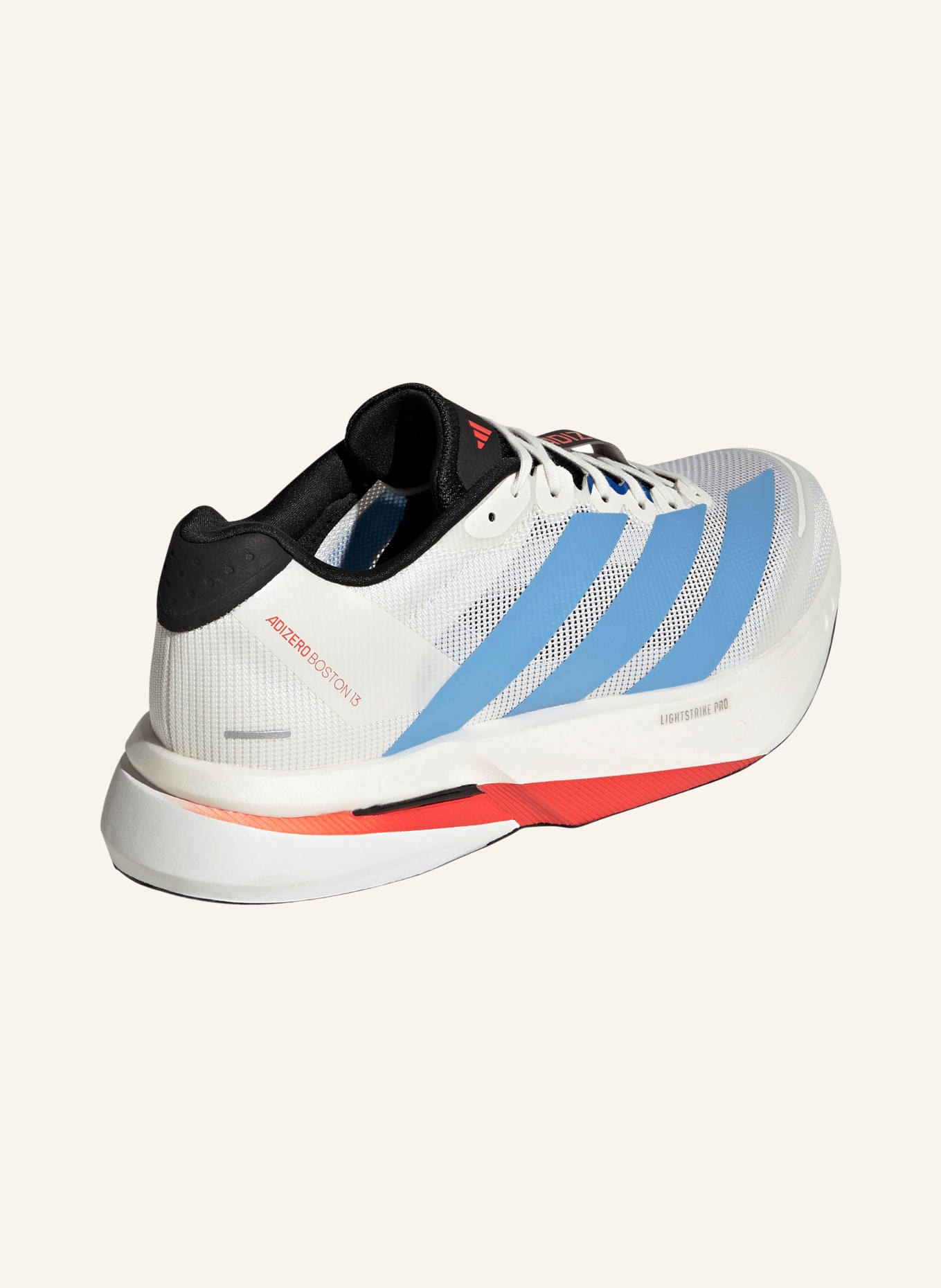 adidas ADIZERO BOSTON 13 running shoes: WHITE / LIGHT BLUE