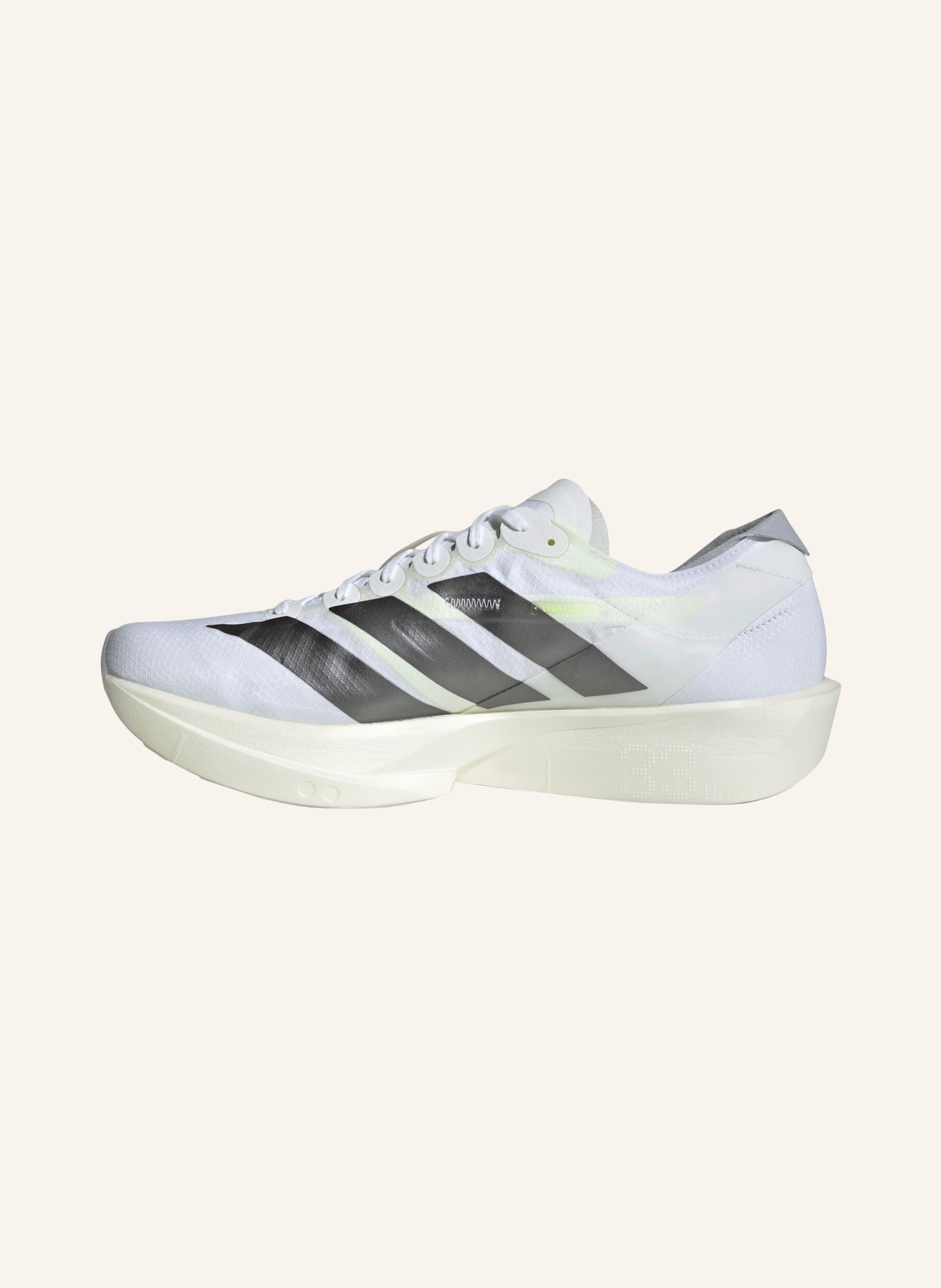 adidas ADIZERO TAKUMI SEN 11 running shoes: WHITE / GRAY / NEON YELLOW
