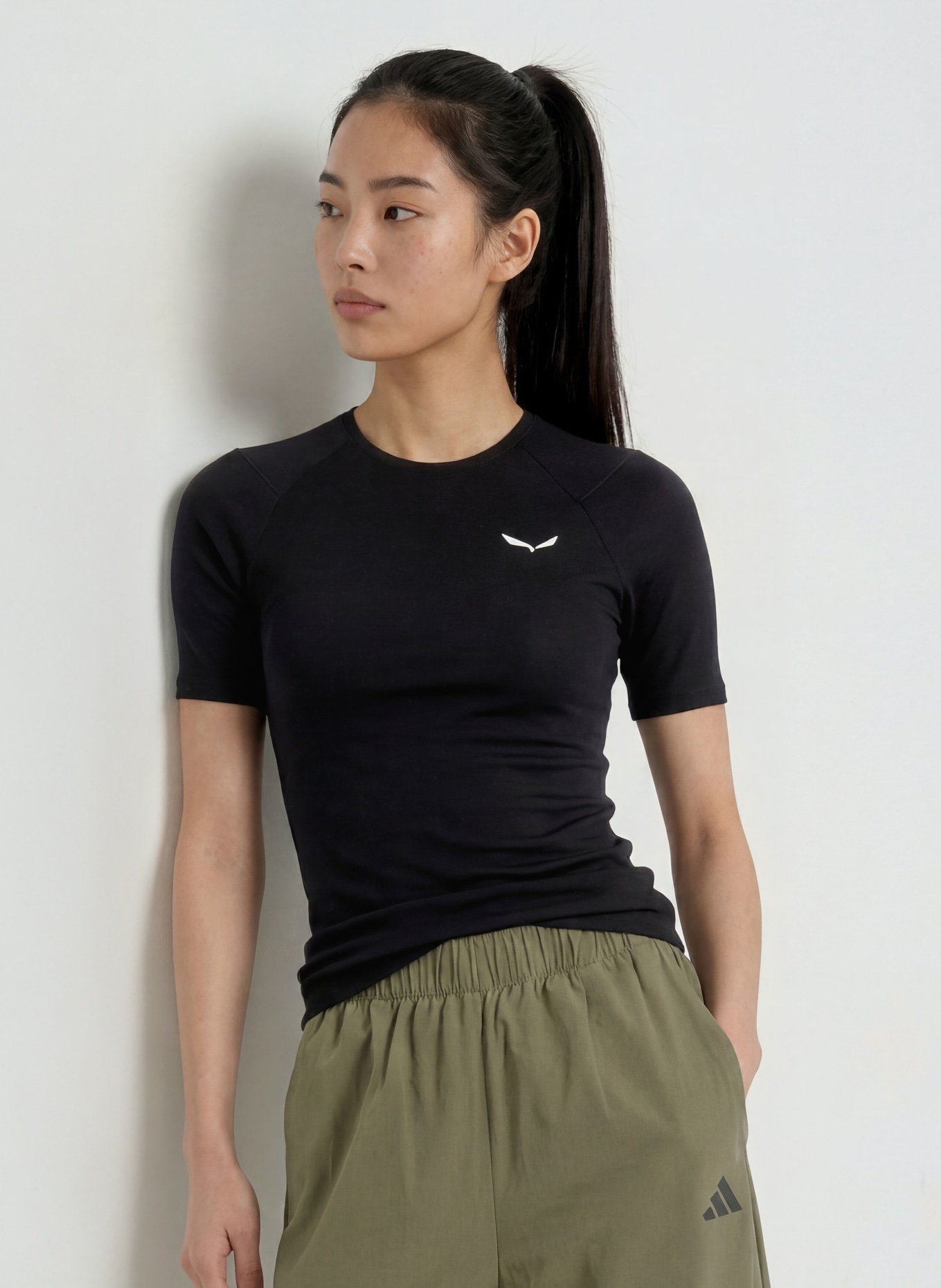SALEWA T-shirt technique en laine mérinos: NOIR