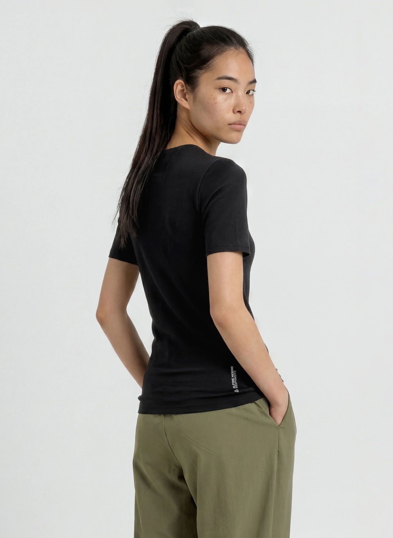 SALEWA T-shirt technique en laine mérinos: NOIR