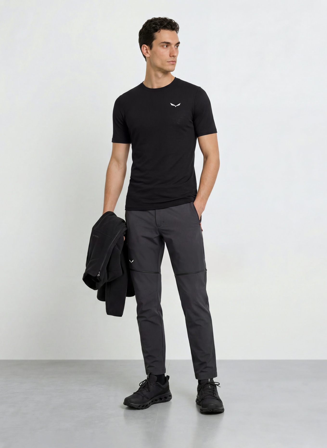 SALEWA Functioneel shirt CRISTALLO WARM met merinowol: ZWART