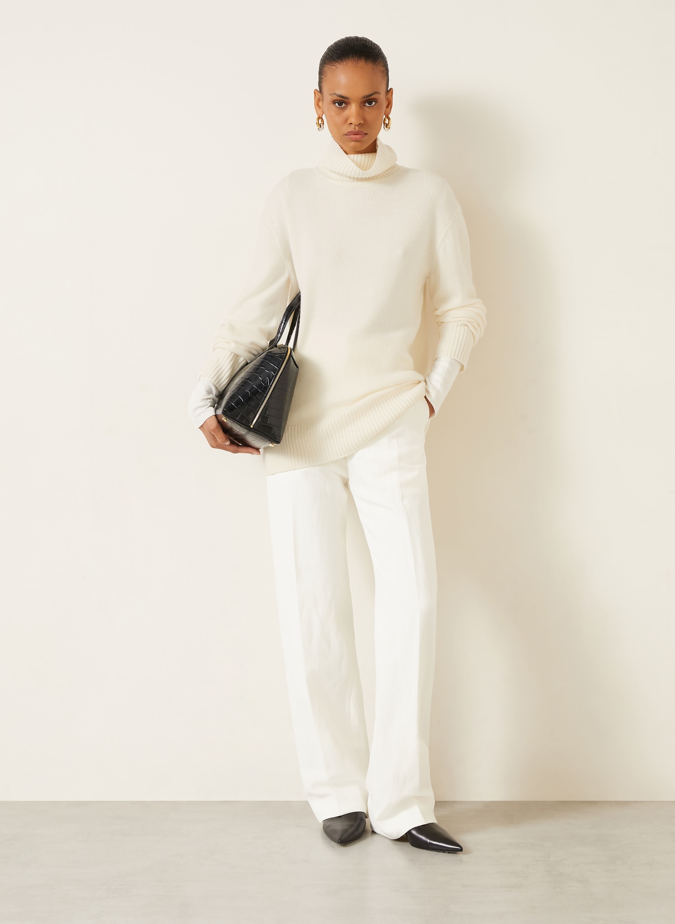 TOTEME Rollkragenpullover aus Cashmere: ECRU