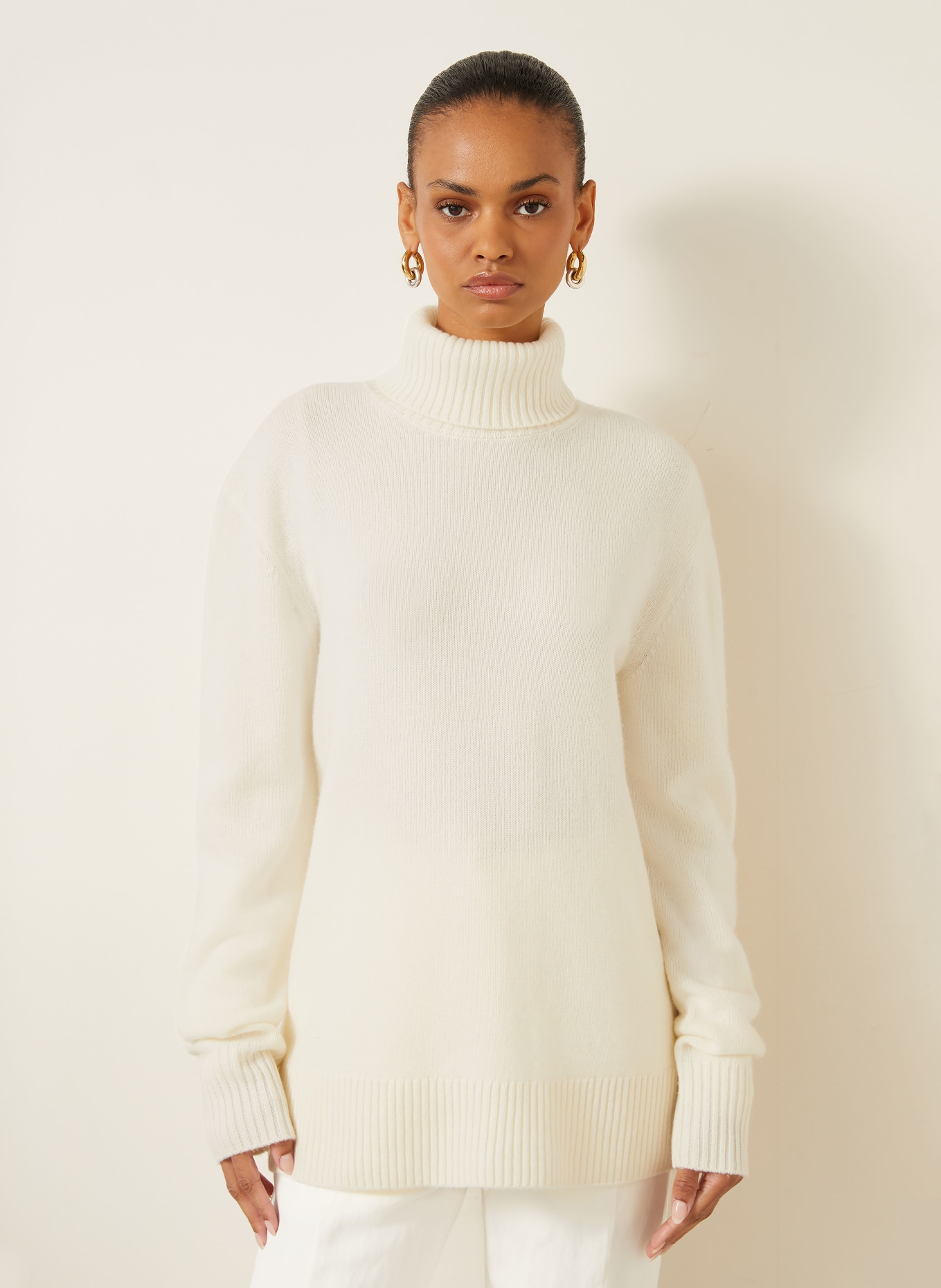 TOTEME Rollkragenpullover aus Cashmere: ECRU