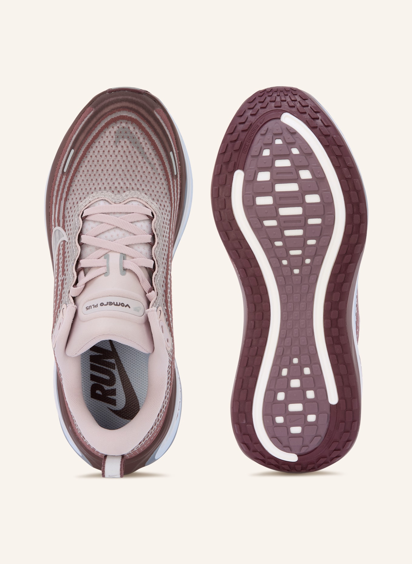 Nike VOMERO PLUS running shoes: DUSKY PINK / BROWN / ROSE
