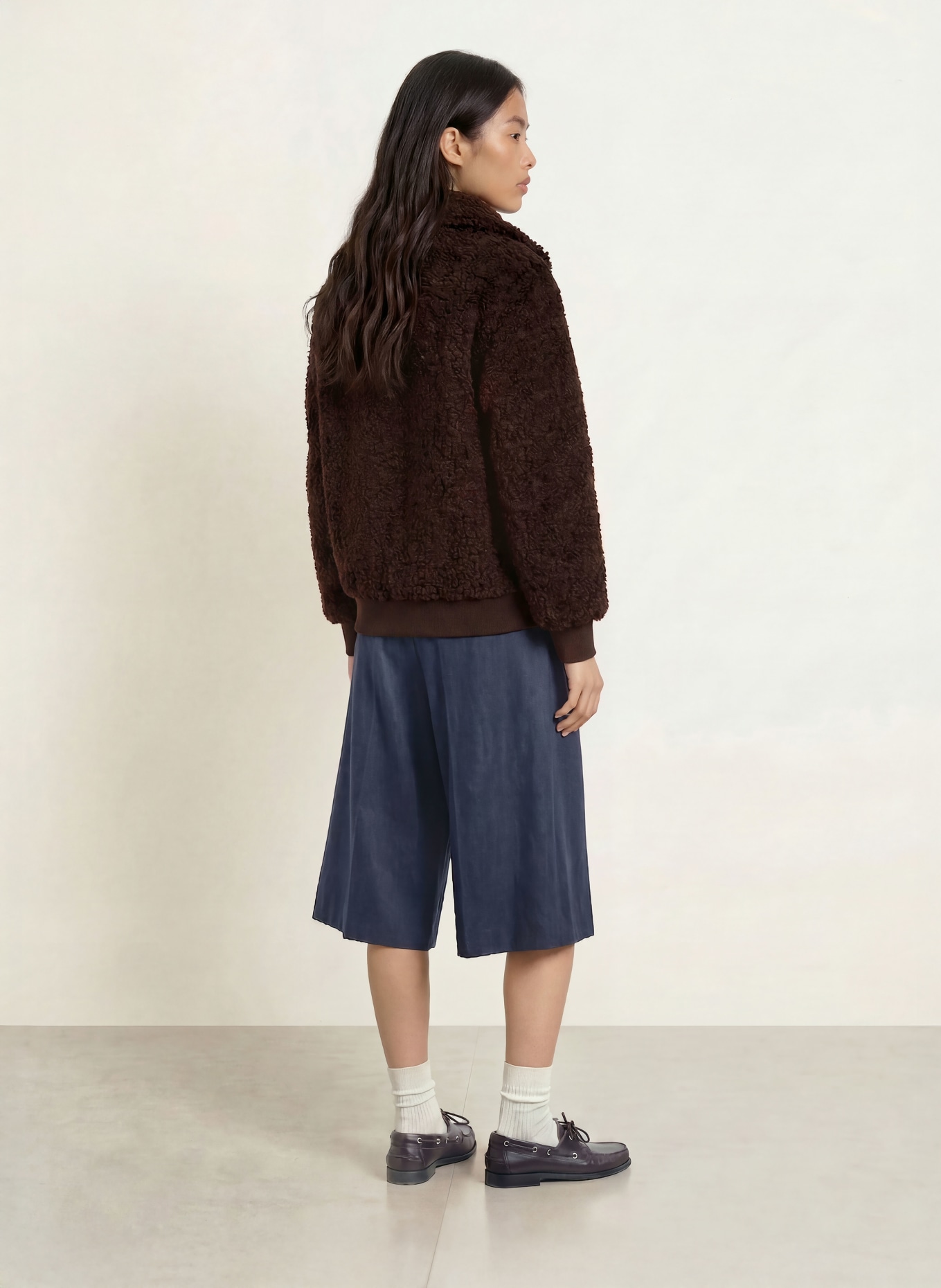 Marc O'Polo DENIM Teddyfell-jas: MARRON FONCÉ