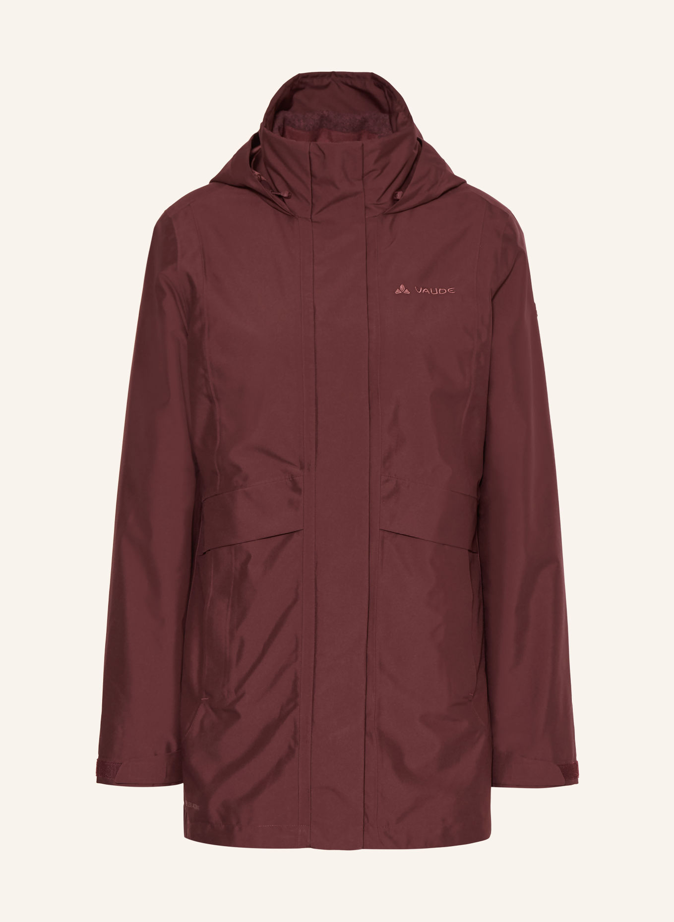 VAUDE 2-in-1-jas IDRIZ: DONKERROOD