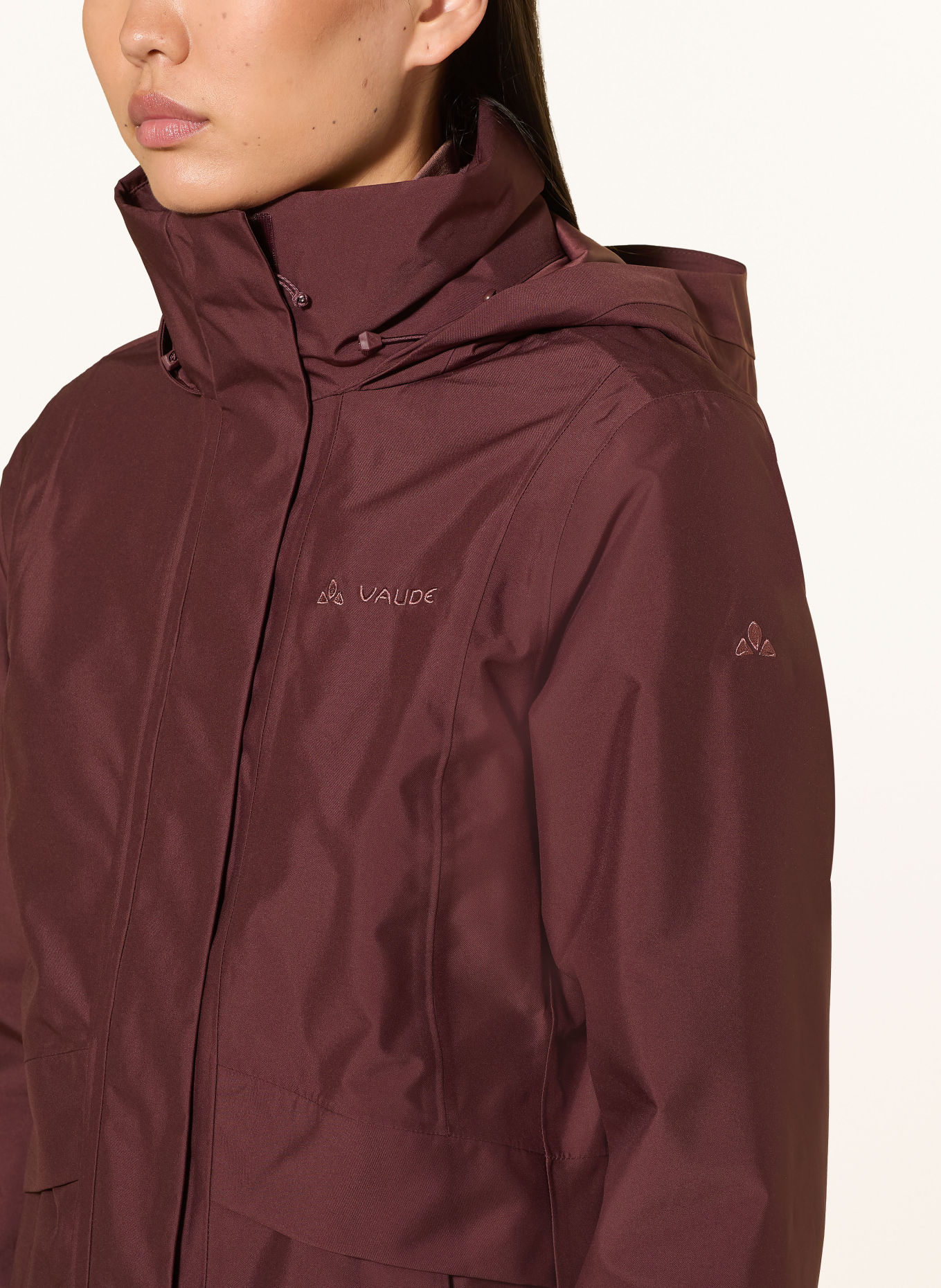 VAUDE 2-in-1-jas IDRIZ: DONKERROOD
