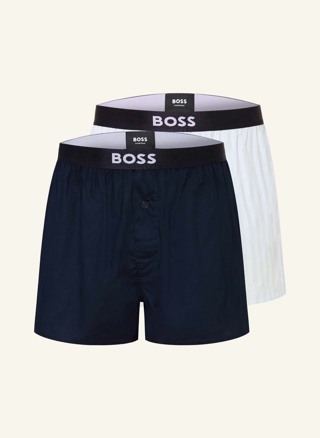 BOSS Tkané boxerky, 2 kusy v balení: TMAVĚ MODRÁ / TMAVĚ MODRÁ