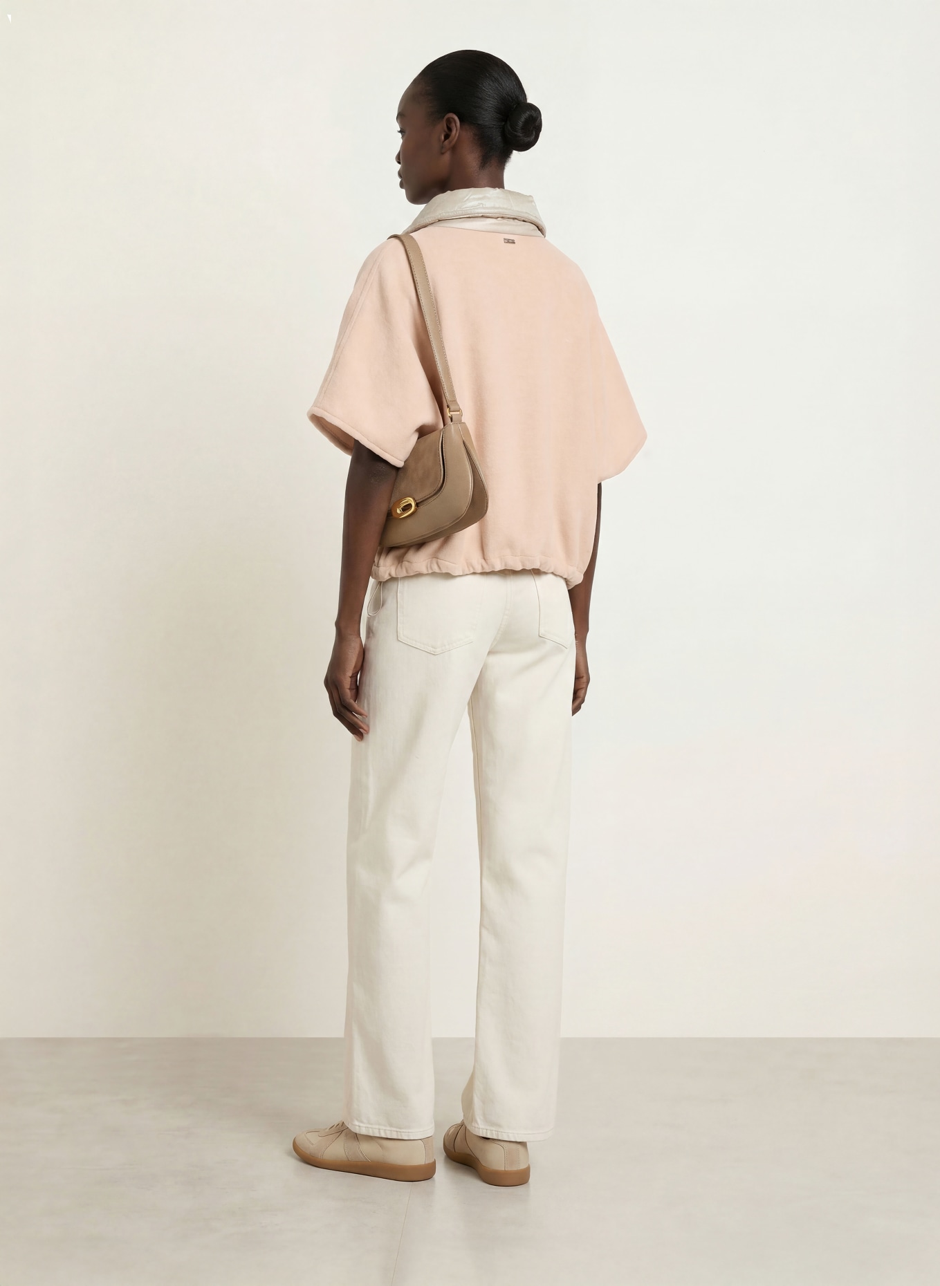 HERNO Cape en mélange de matières: BEIGE