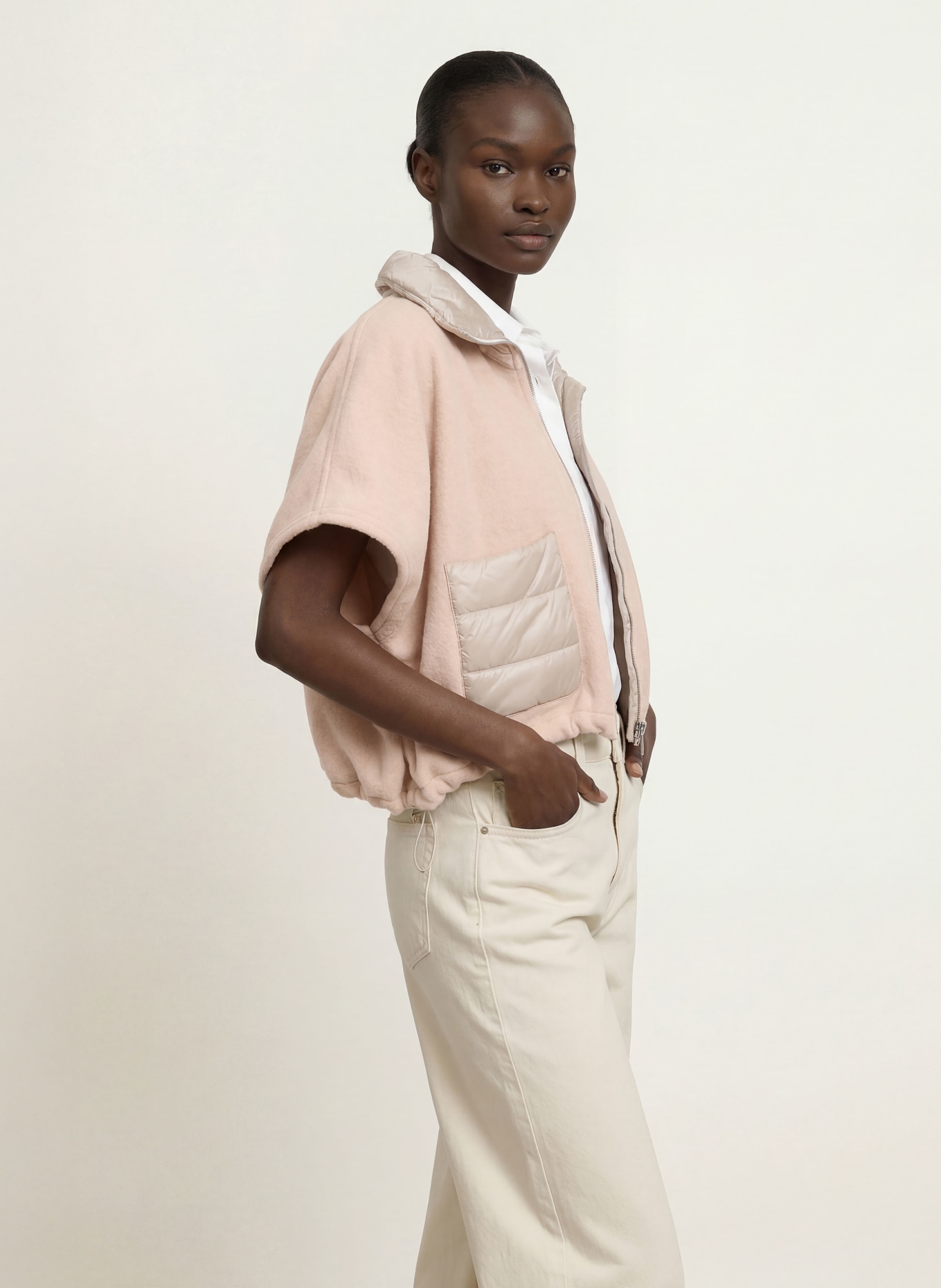 HERNO Cape en mélange de matières: BEIGE