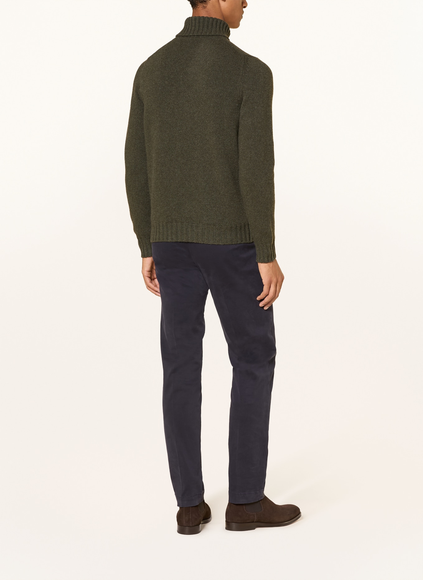 FEDELI Rollkragenpullover mit Cashmere: OLIV
