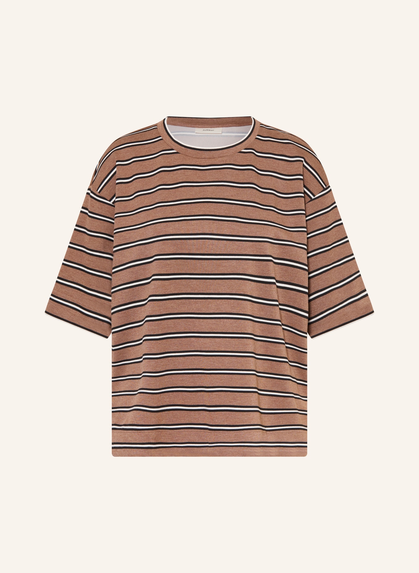 InWear T-shirt PANNIEIW: BRĄZOWY / BIAŁY / CZARNY