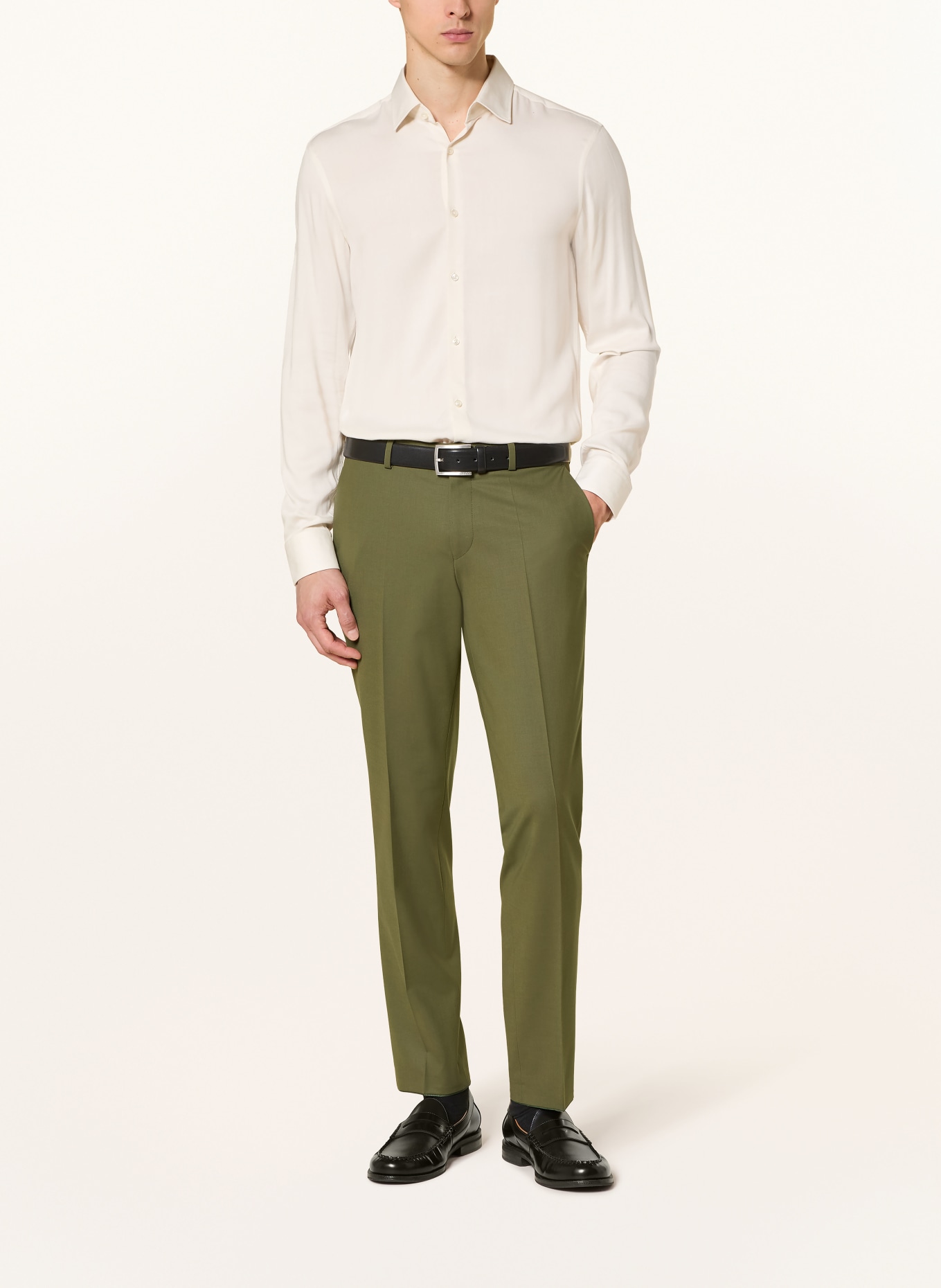 HUGO Oblekové kalhoty HESTEN Extra Slim Fit: 388 OPEN GREEN