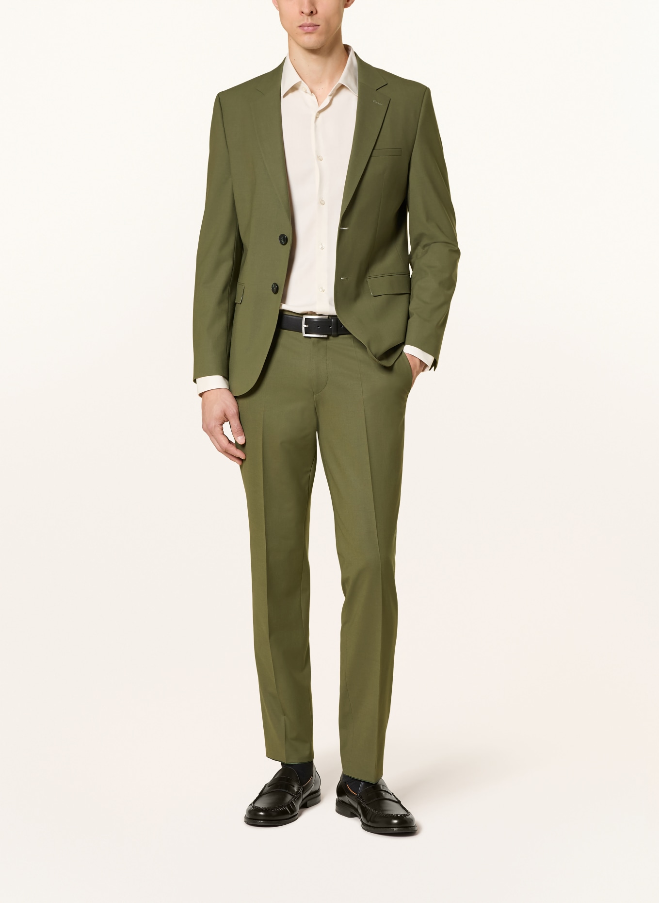 HUGO Oblekové kalhoty HESTEN Extra Slim Fit: 388 OPEN GREEN