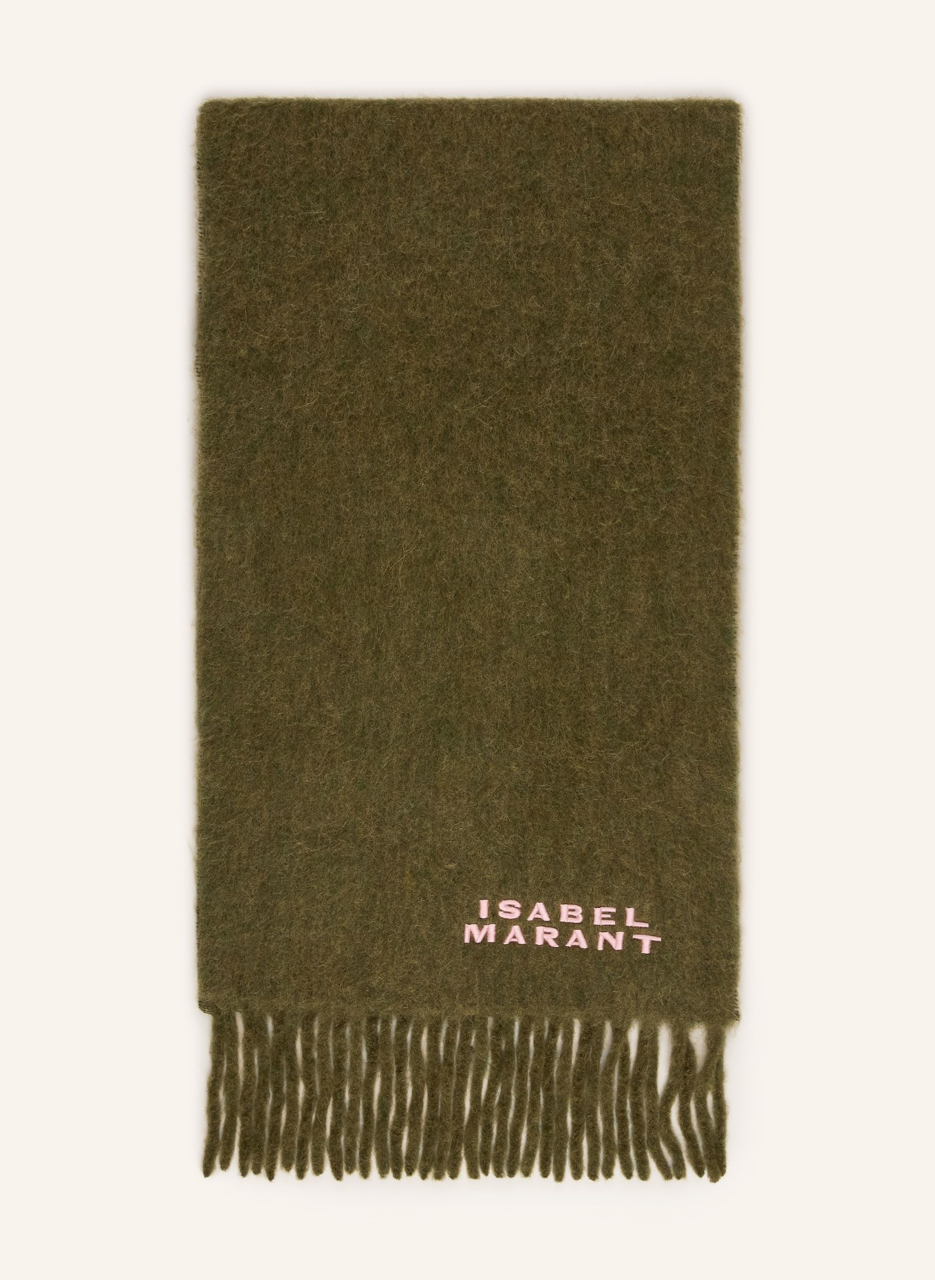 ISABEL MARANT Alpaka-Schal FIRNY: OLIV / ROSA