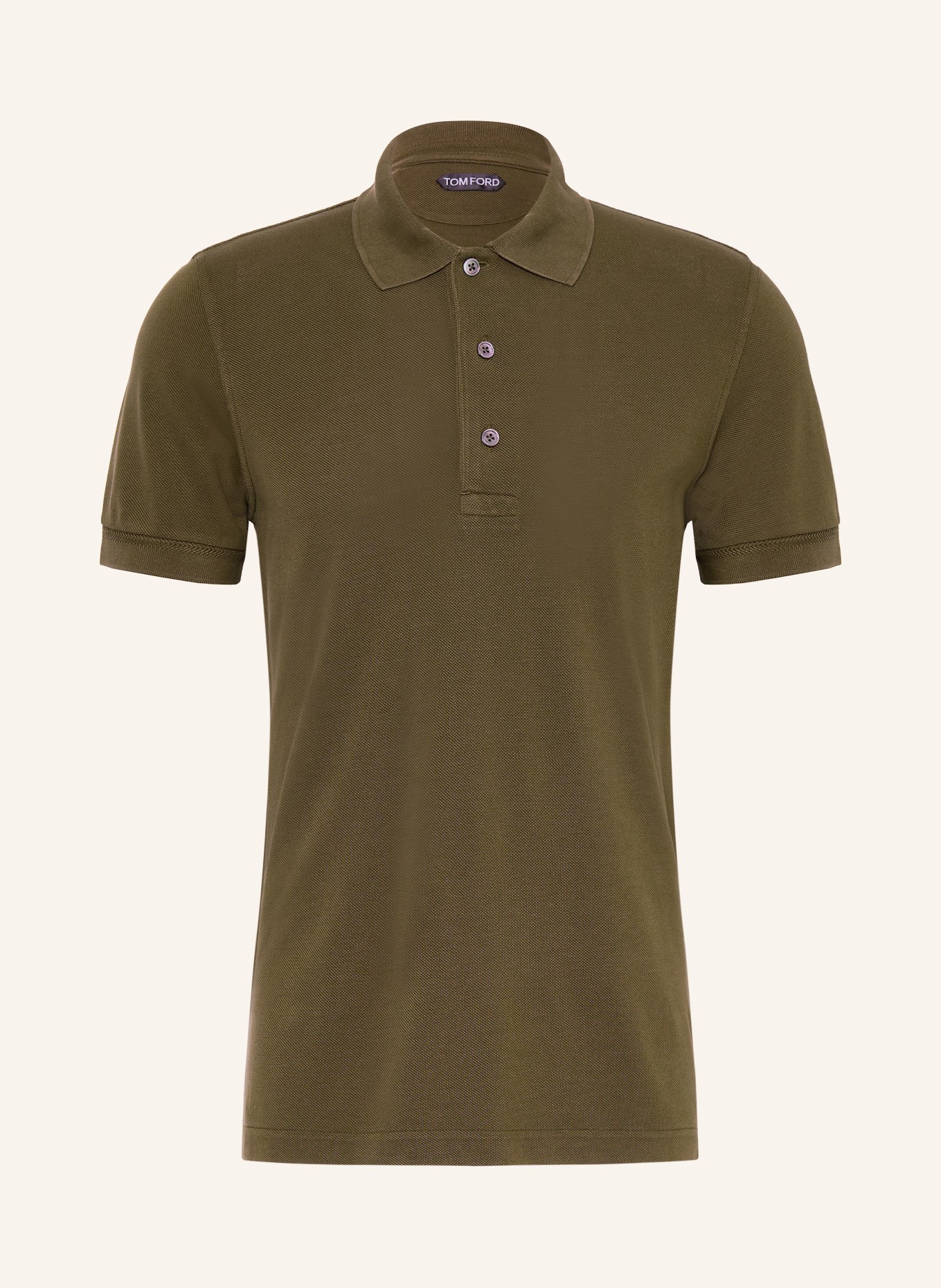 TOM FORD Piqué polo shirt: KHAKI