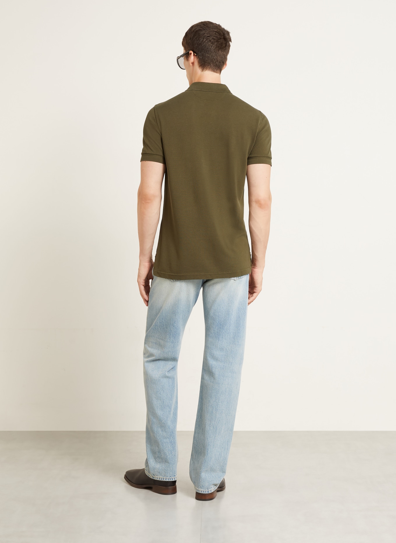 TOM FORD Piqué polo shirt: KHAKI