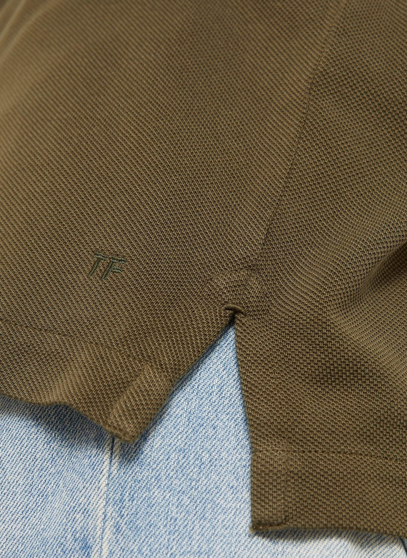 TOM FORD Piqué polo shirt: KHAKI