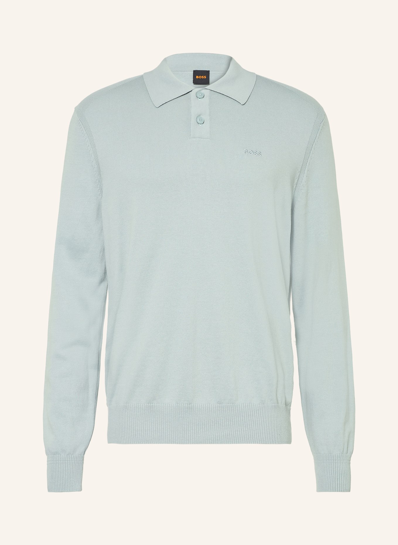 BOSS Gebreid poloshirt ASAC: BLAUWGRIJS