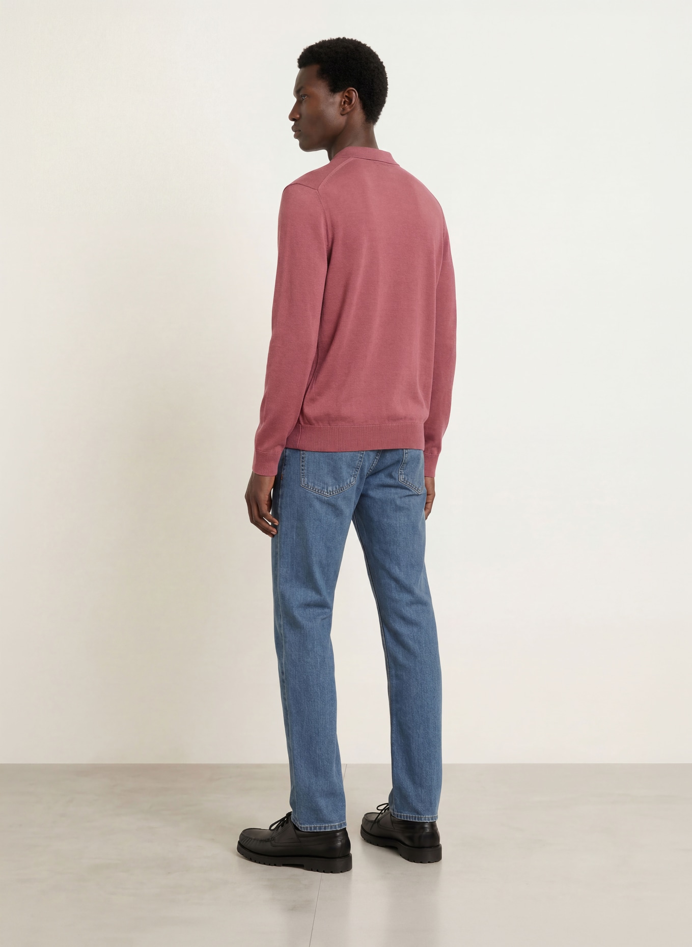 BOSS Gebreid poloshirt ASAC: VIEUX ROSE