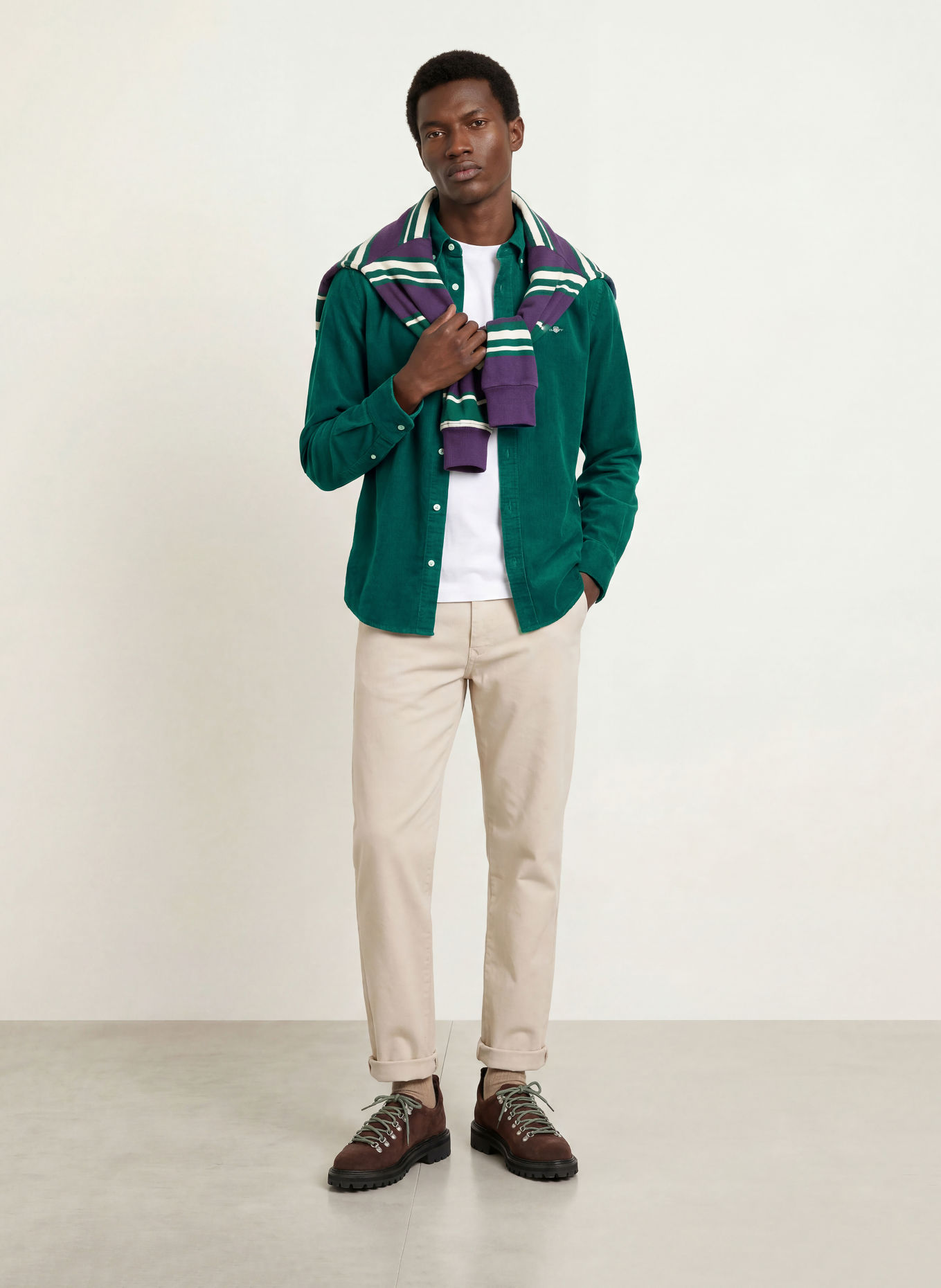 GANT Cord shirt regular fit: GREEN