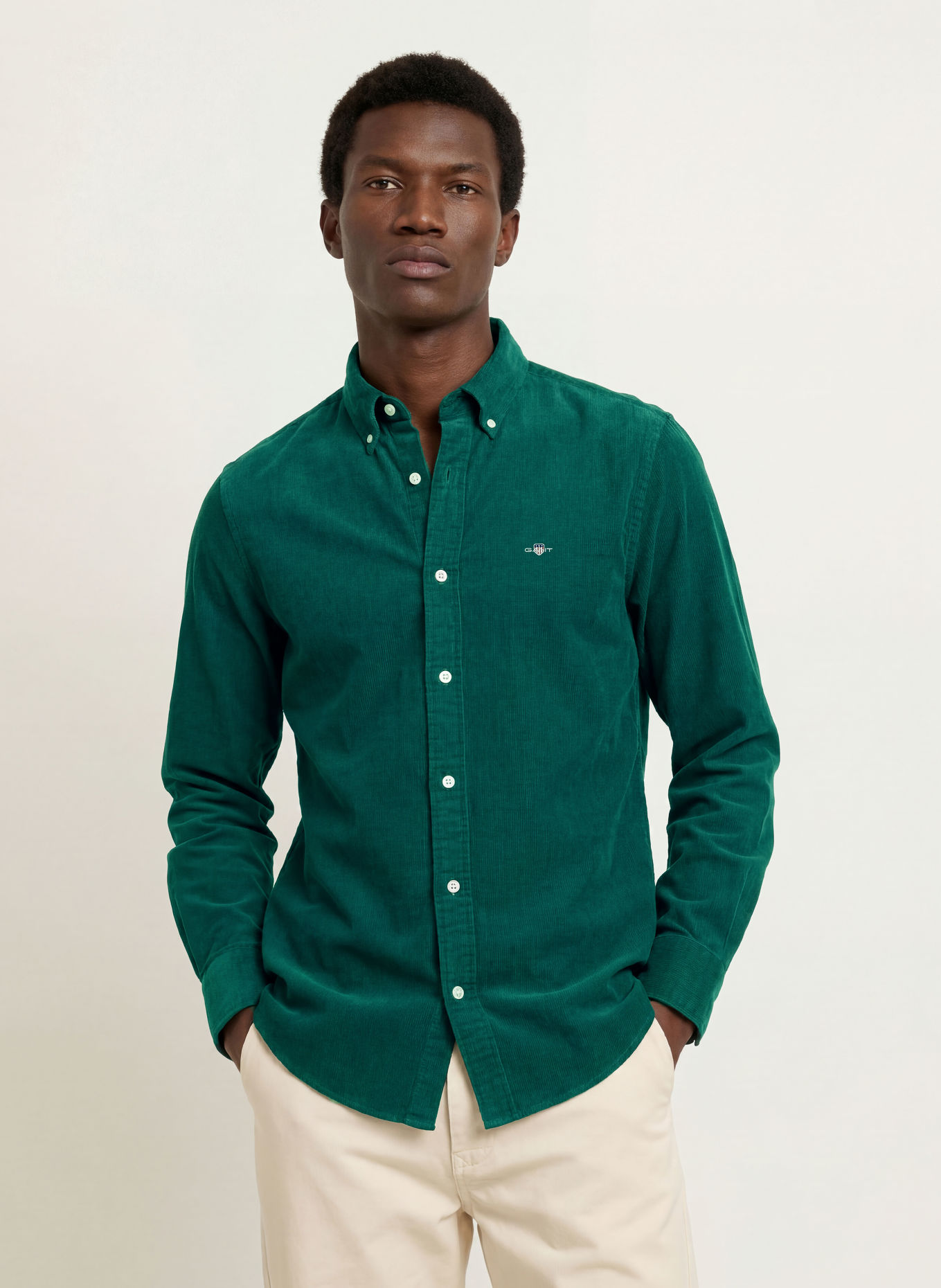 GANT Cord shirt regular fit: GREEN