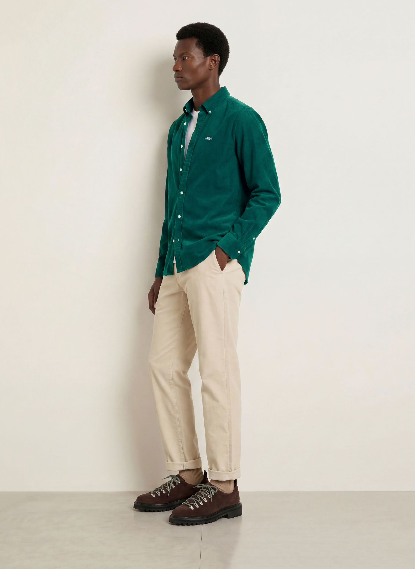 GANT Cord shirt regular fit: GREEN