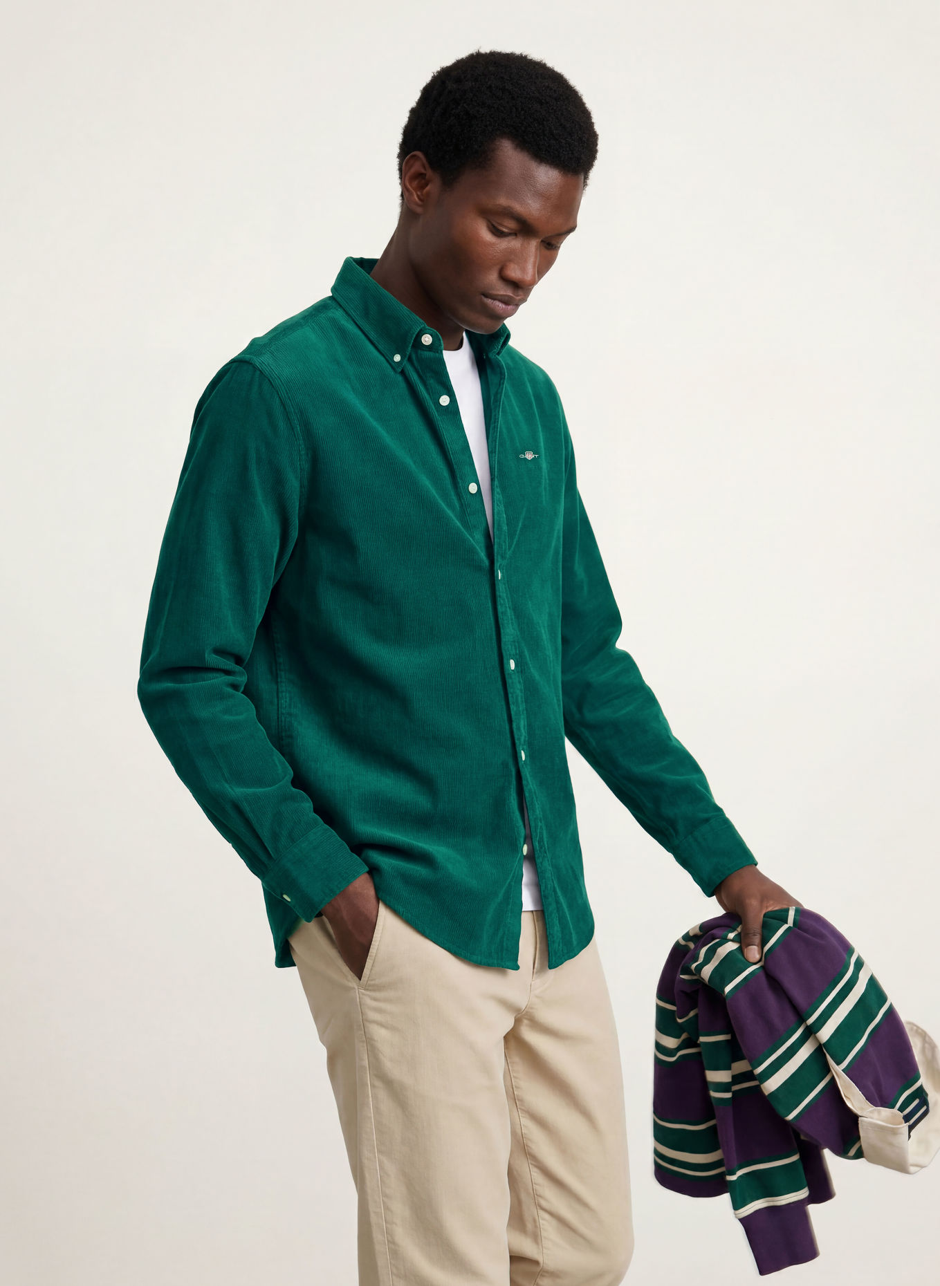 GANT Cord shirt regular fit: GREEN