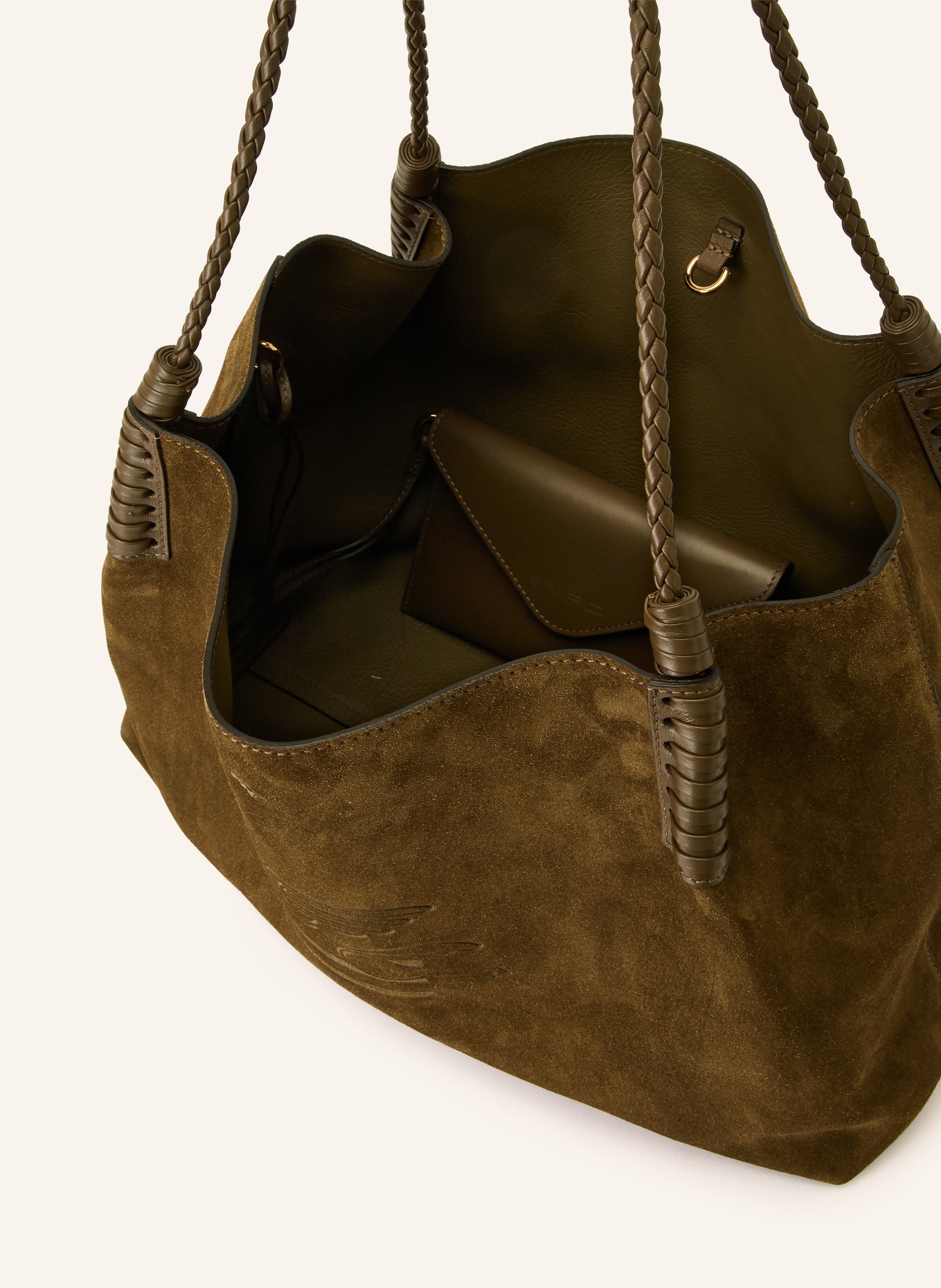 ETRO Schultertasche LIBRA mit Pouch: KHAKI / GOLD